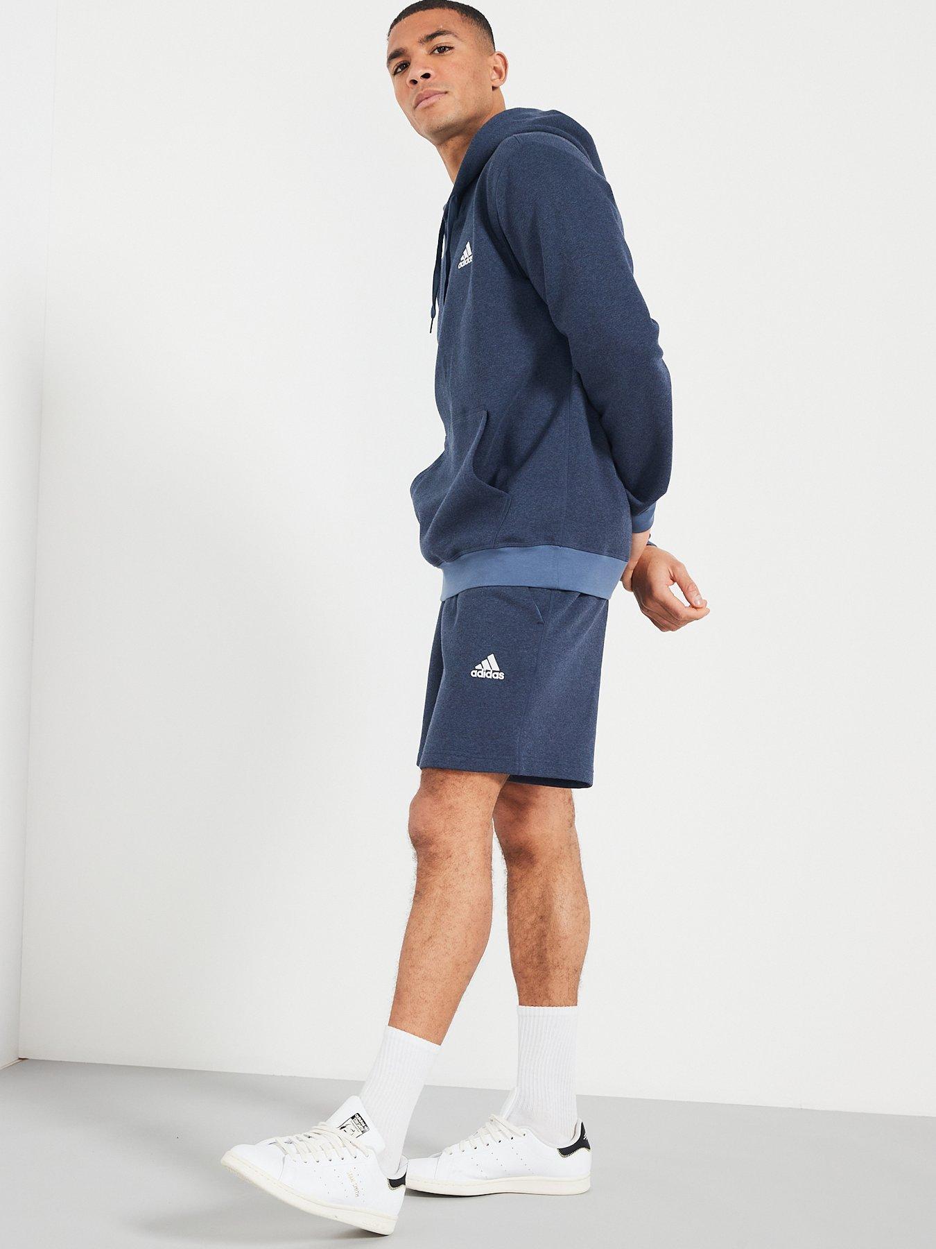 Image 5 of 6 of adidas Sportswear Mens Essentials Melange Shorts - Navy