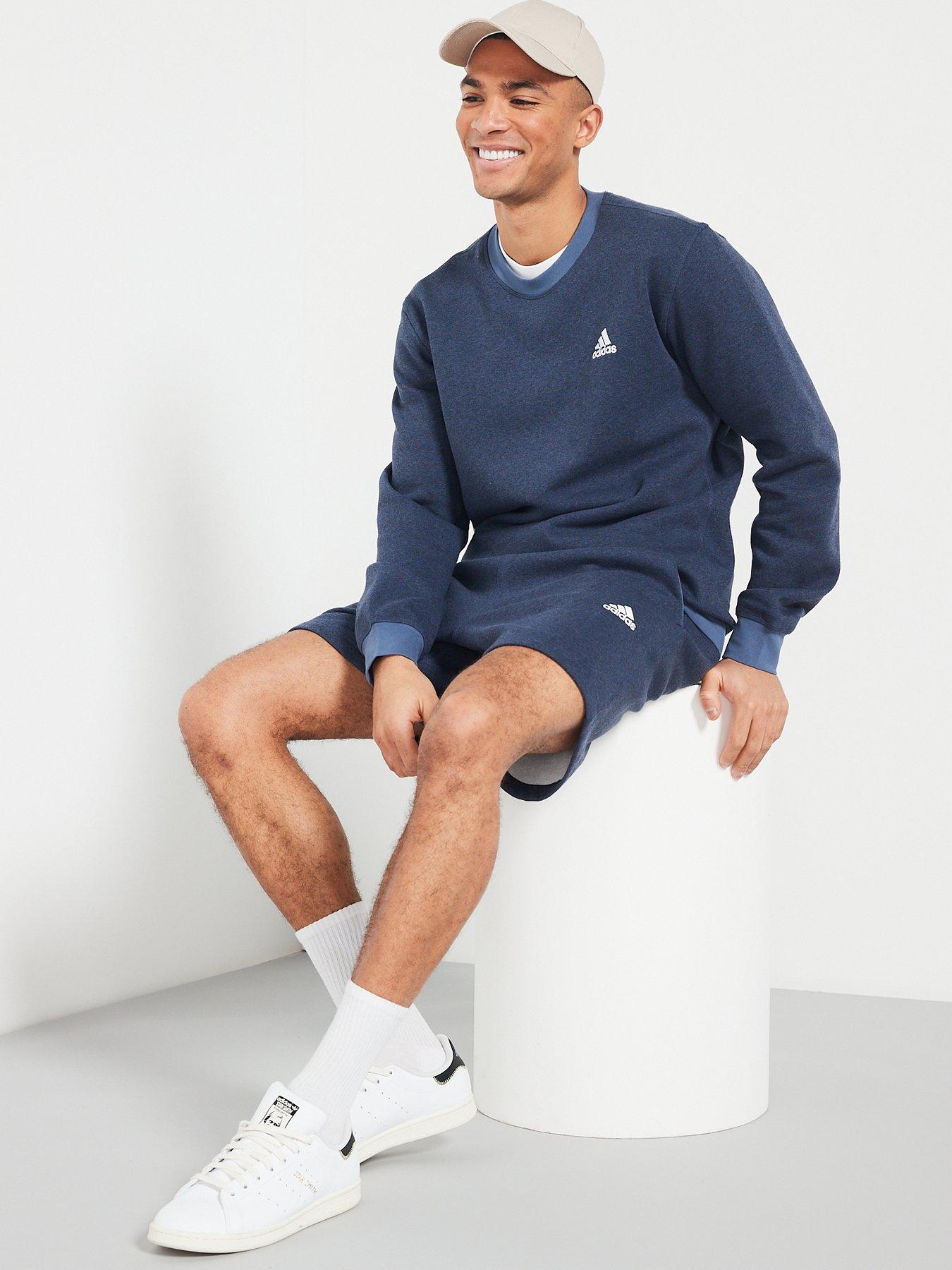 Image 6 of 6 of adidas Sportswear Mens Essentials Melange Shorts - Navy