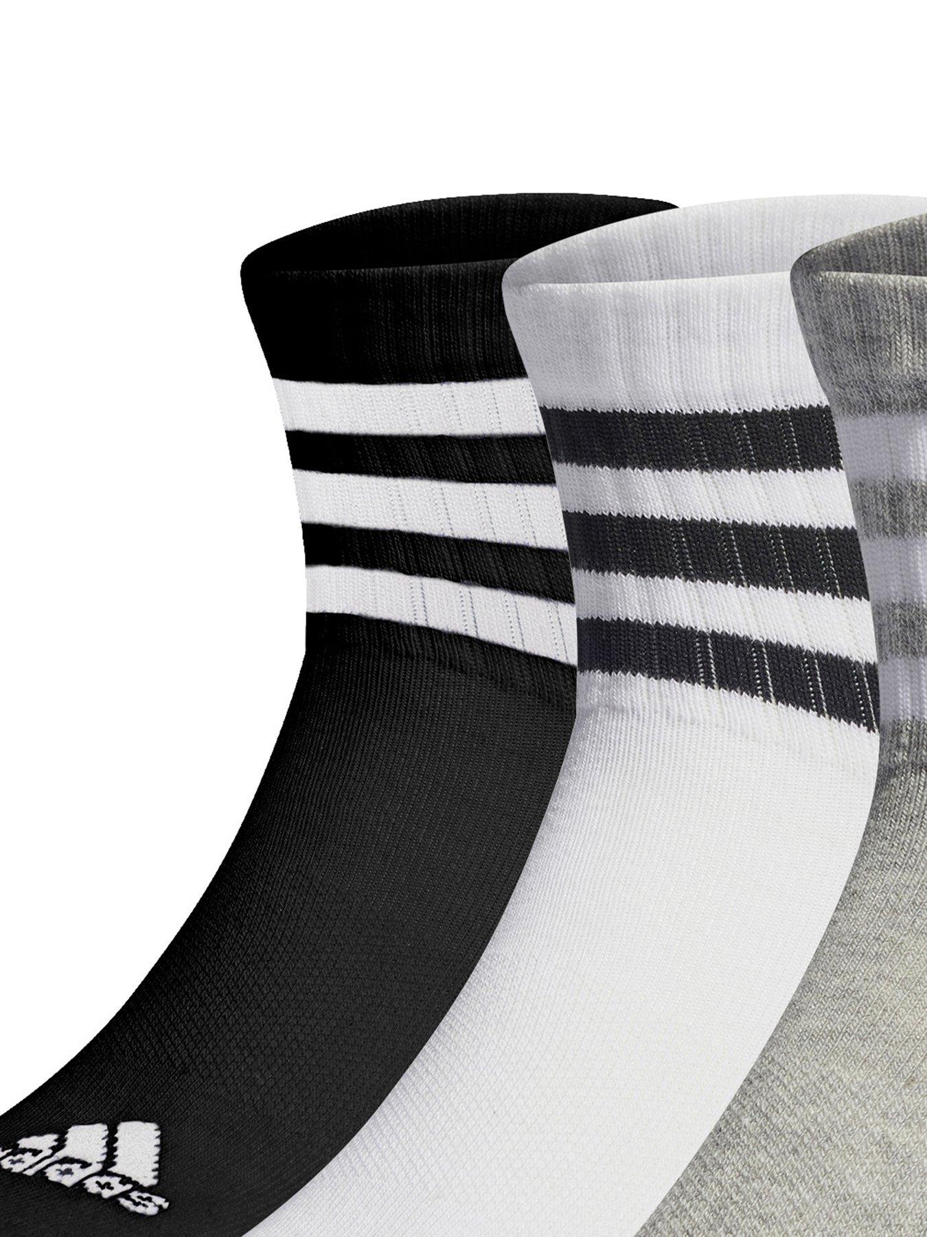 Image 2 of 2 of adidas Sportswear Unisex 3 Pack Cushioned 3 Stripe Mid Soc - Multi