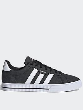adidas sportswear mens canvas daily 3.0 trainers - black/white