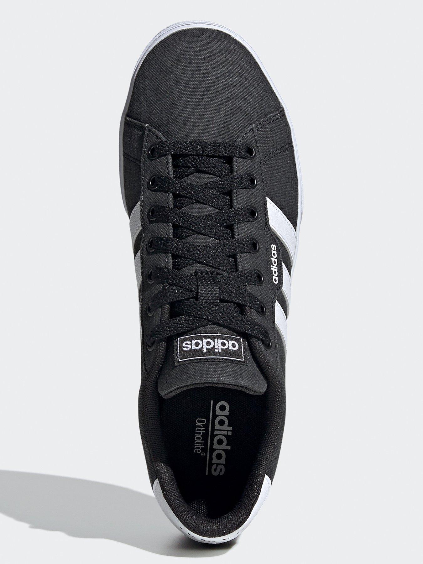 adidas Sportswear Mens Canvas Daily 3.0 Trainers Black White Very