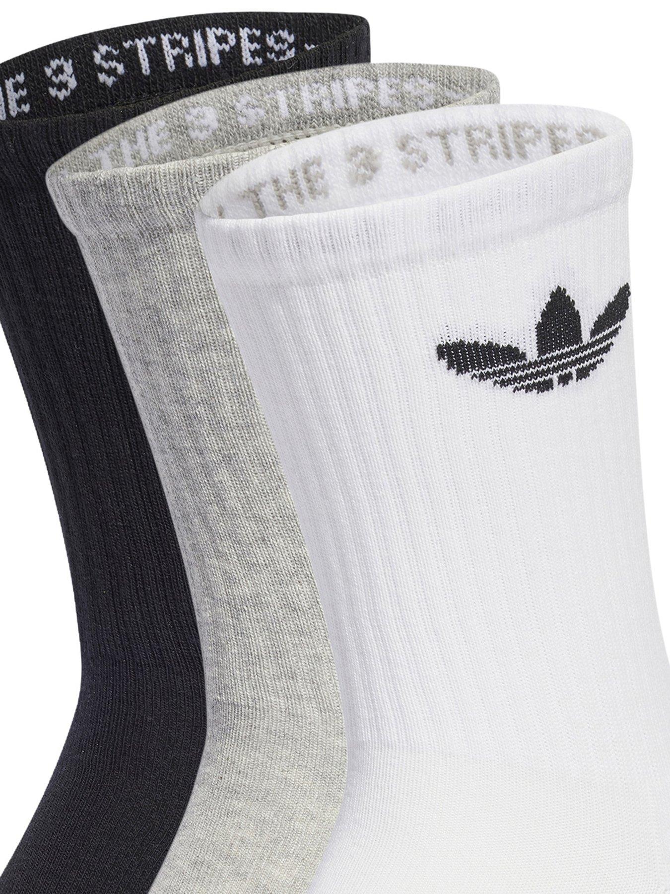 Adidas Originals Unisex 3 Pack Trefoil Crew Cushioned Socks - White 