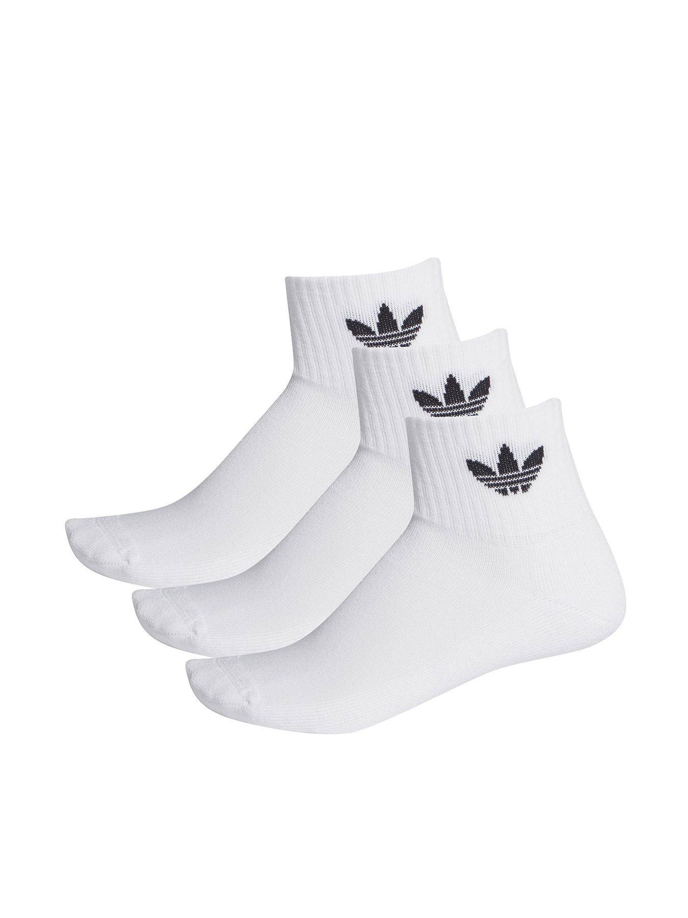undefined Unisex 3 Pack Mid Ankle Socks - White
