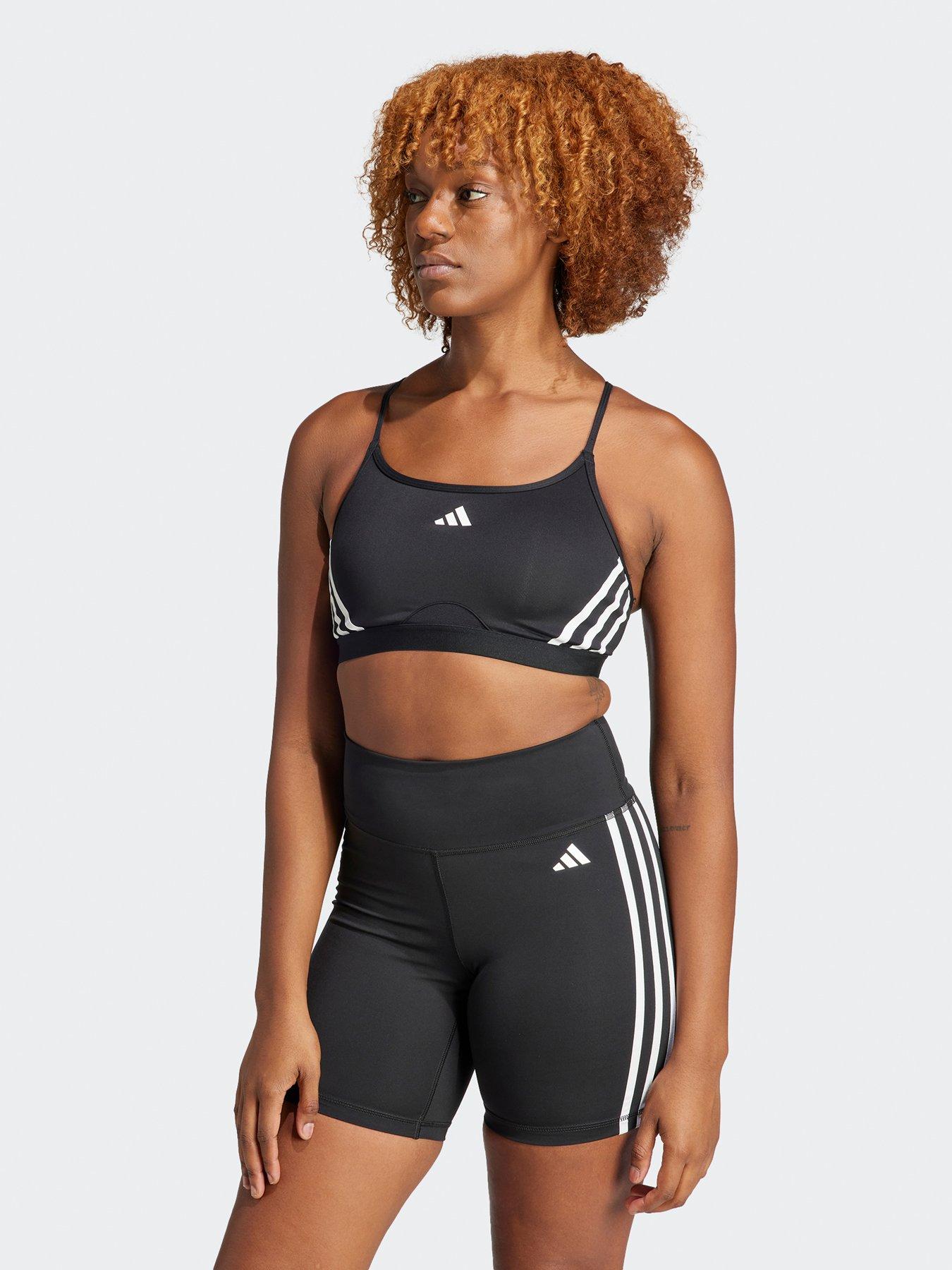 adidas Womens Training Light Support Ribbed Sports Bra Black XS D-DD