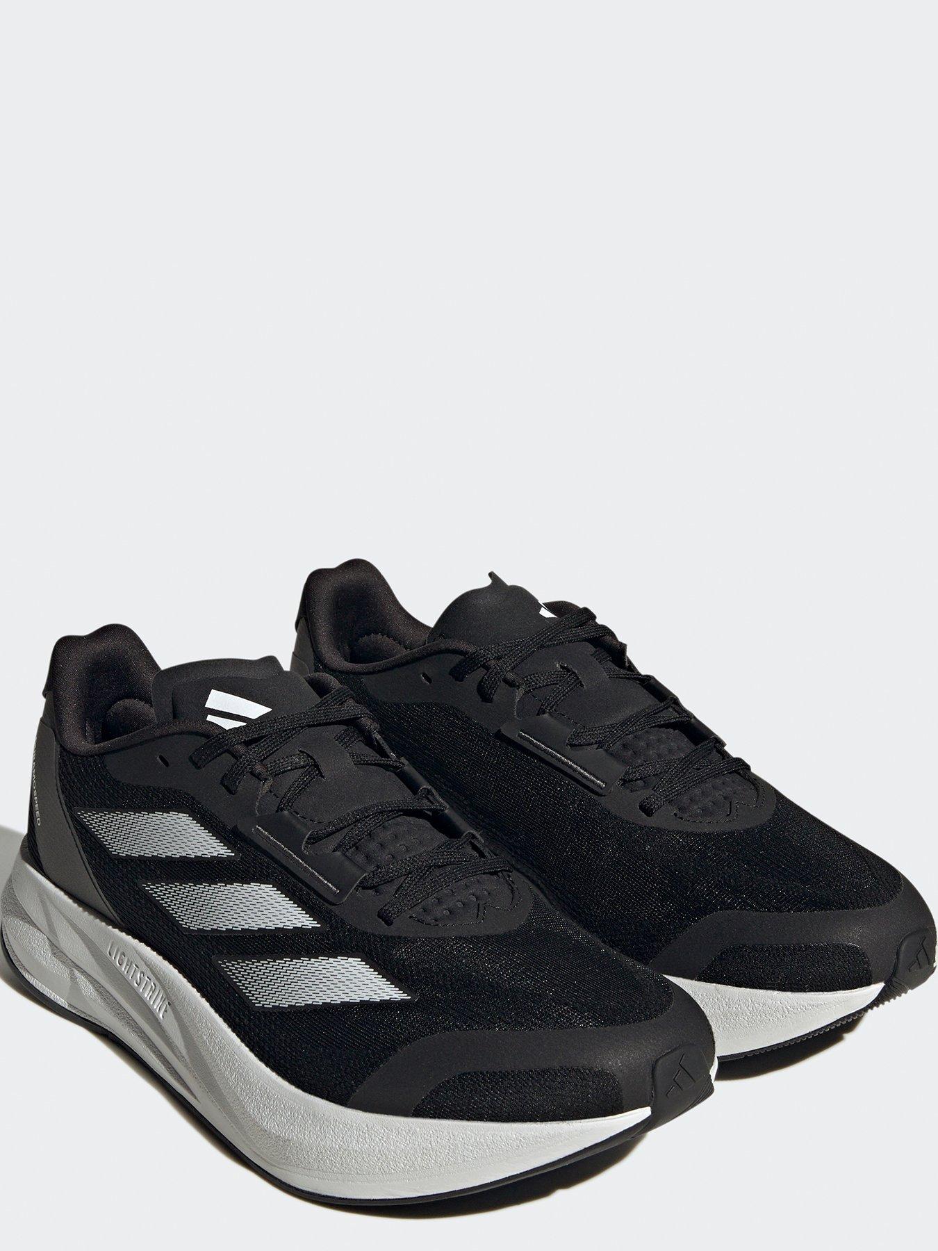 Black and white adidas mens running shoes sale