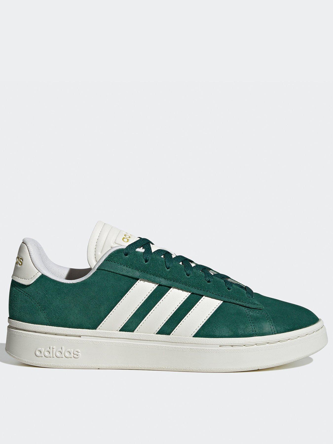 Mens green and on sale white adidas trainers