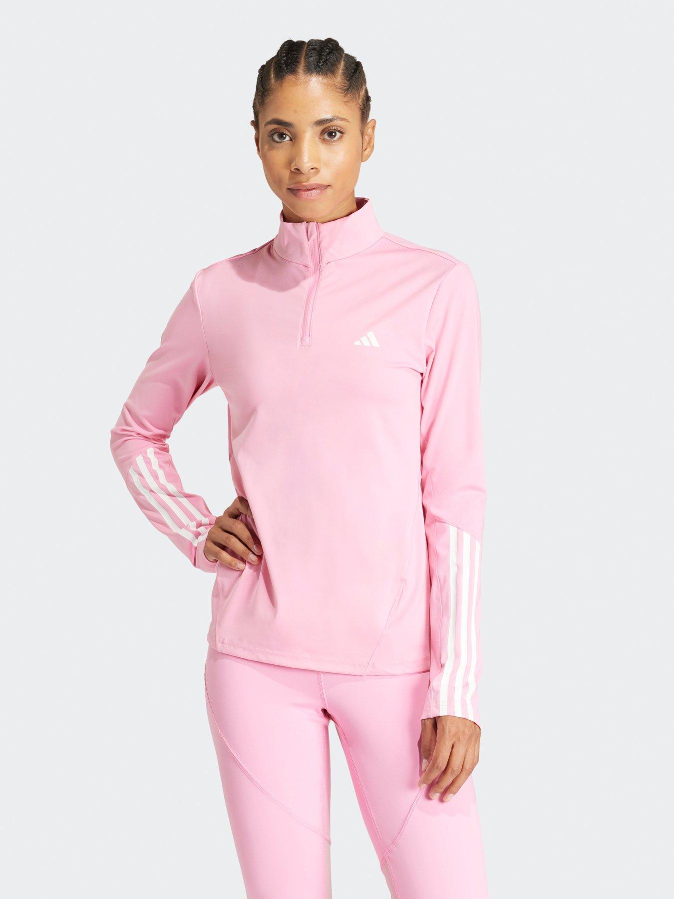 adidas Womens Training Hyperglam 1/4 Zip - Pink | Very.co.uk