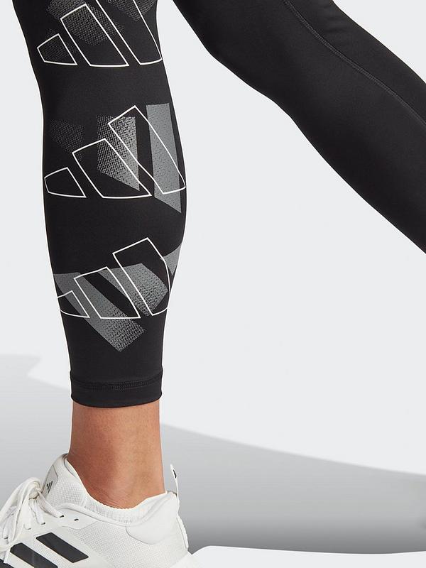 adidas Womens Train Essentials Brand Love 7/8 Tights - Black | Very.co.uk