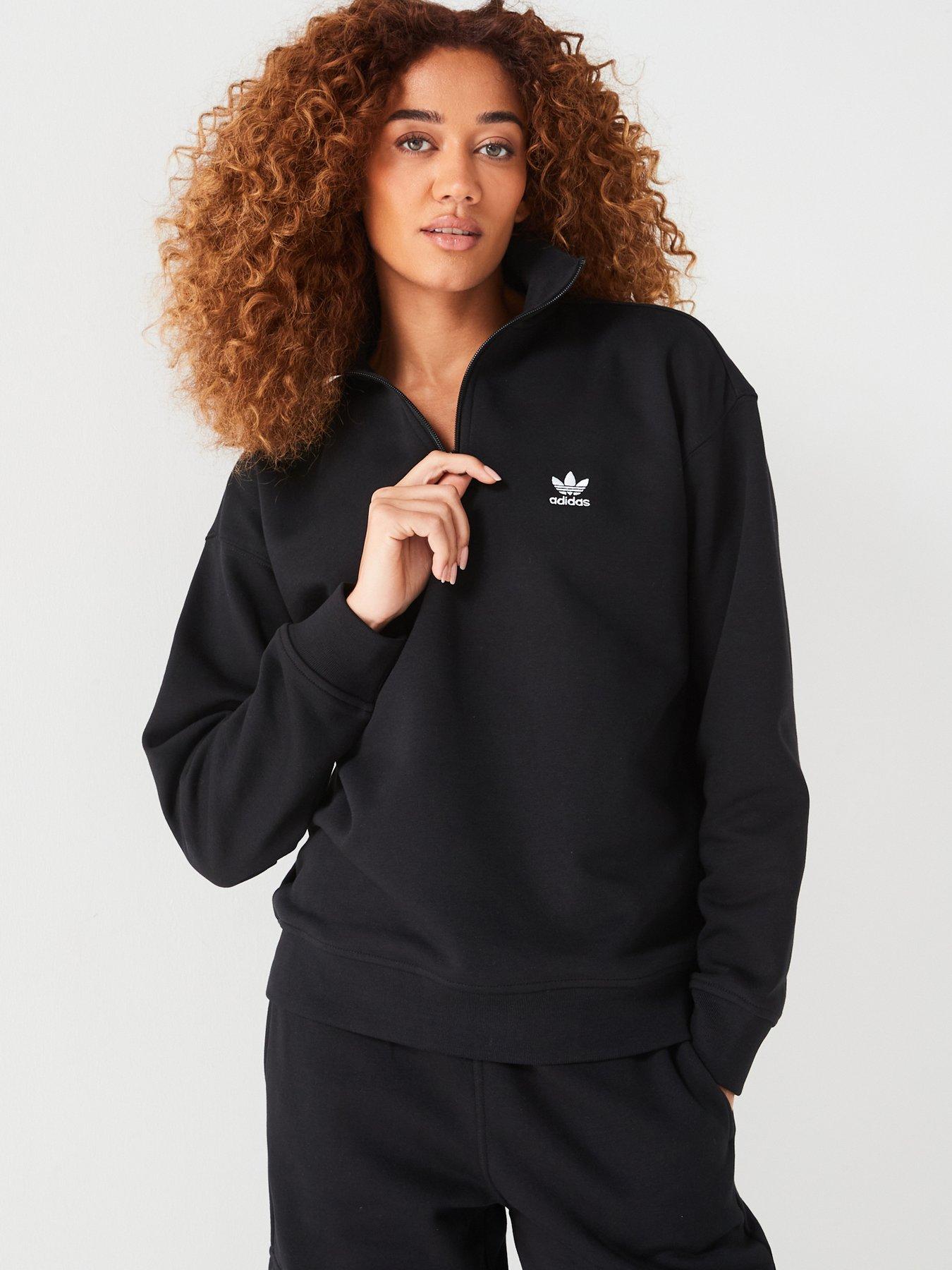 Womens black on sale adidas sweatshirt