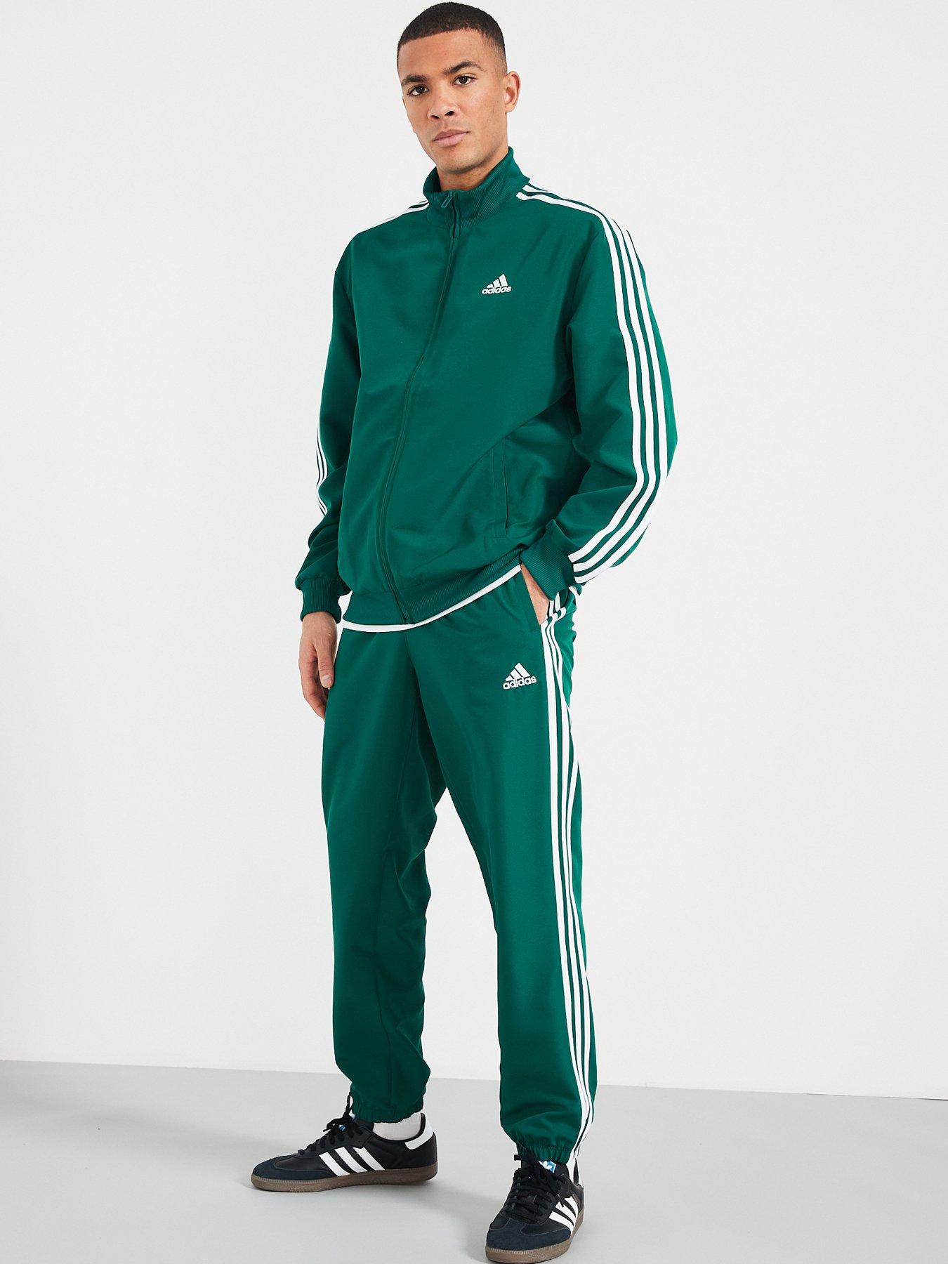adidas Sportswear Mens's Sportswear 3-Stripes Woven Tracksuit - Green ...