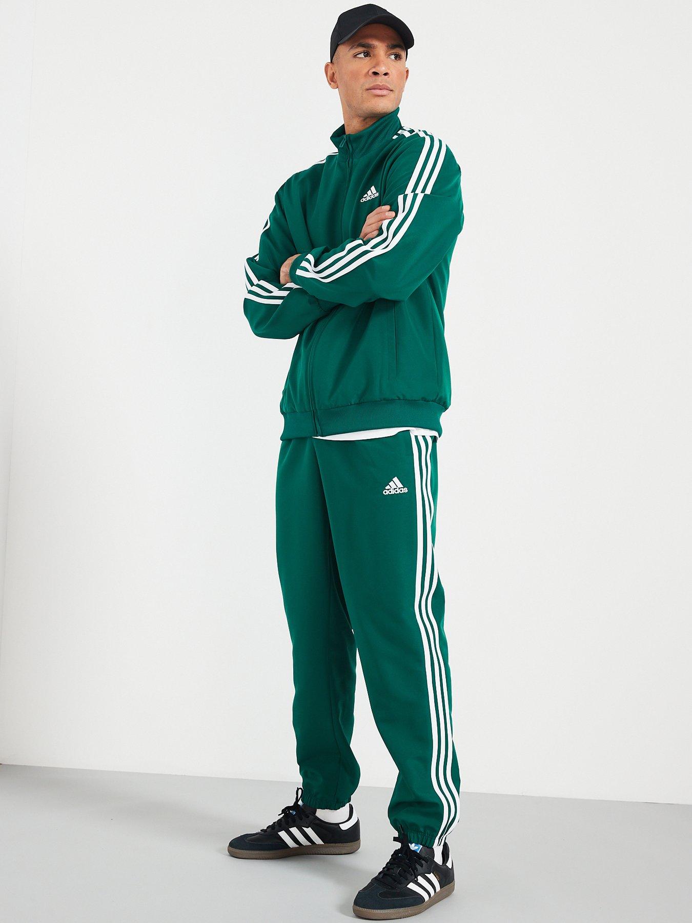 adidas Sportswear Mens's Sportswear 3-Stripes Woven Tracksuit - Green ...