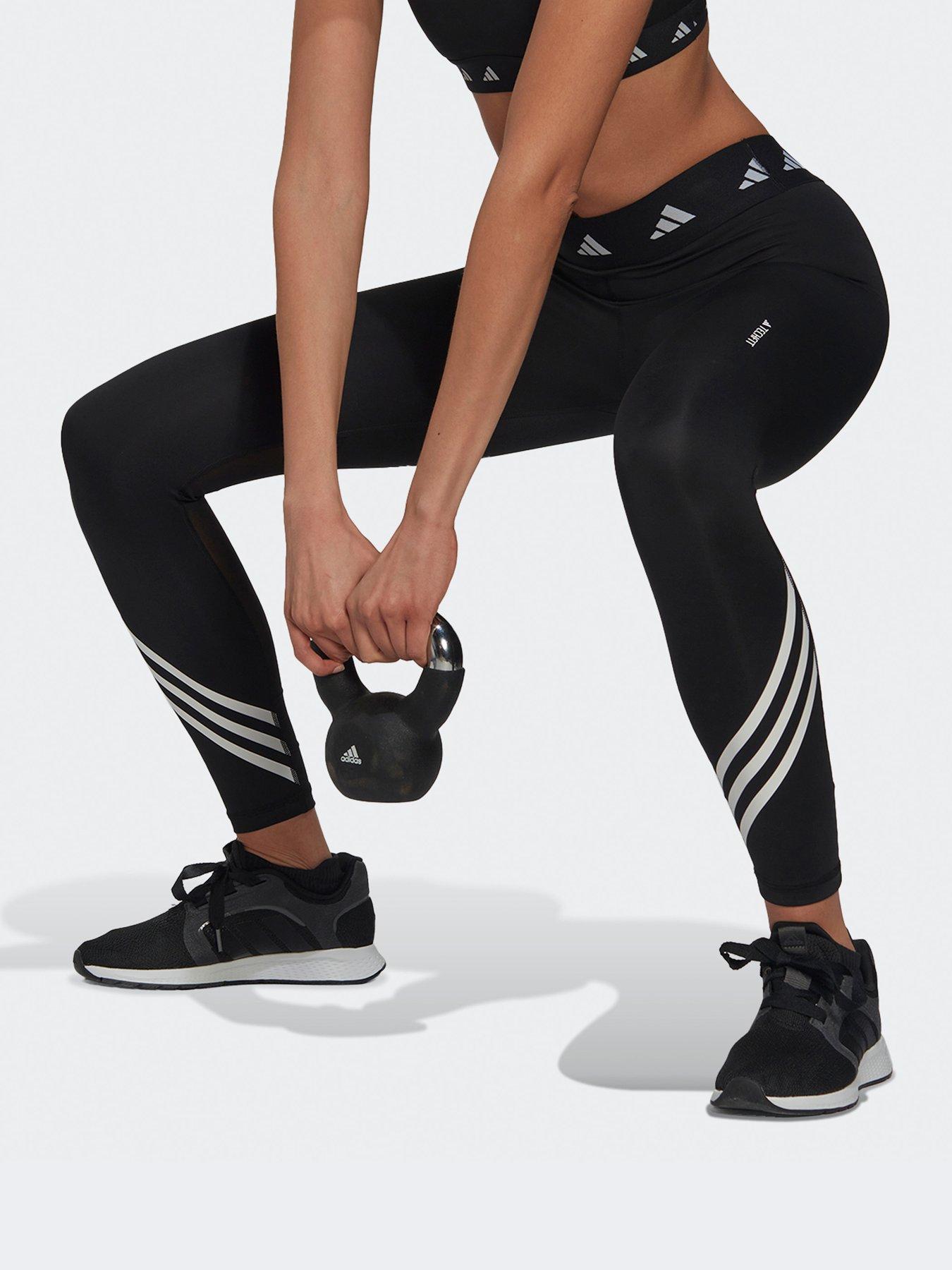 adidas Training Three Stripe Capri Leggings In Black