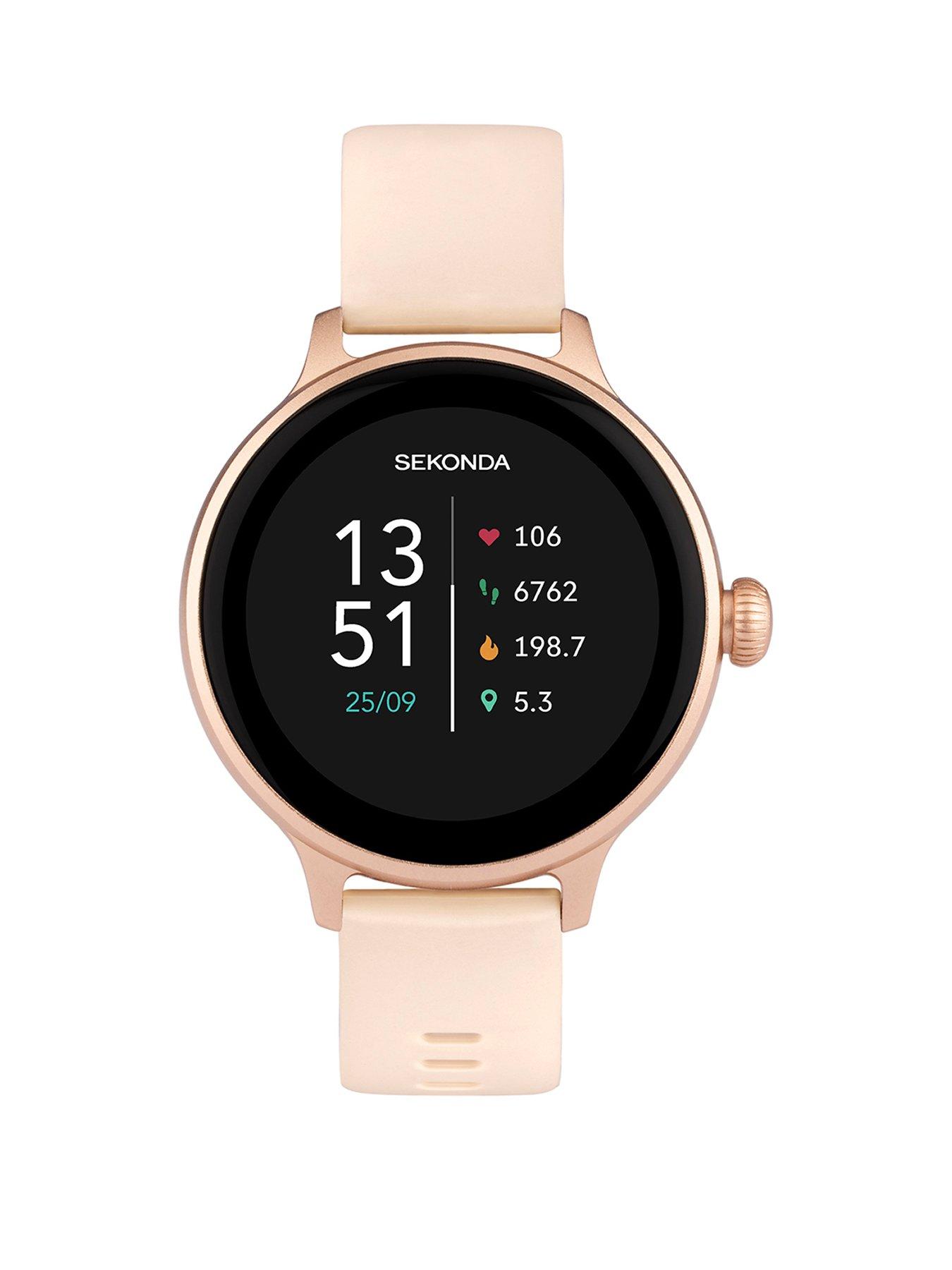 undefined Womens Connect Pink Silicone Strap Smartwatch