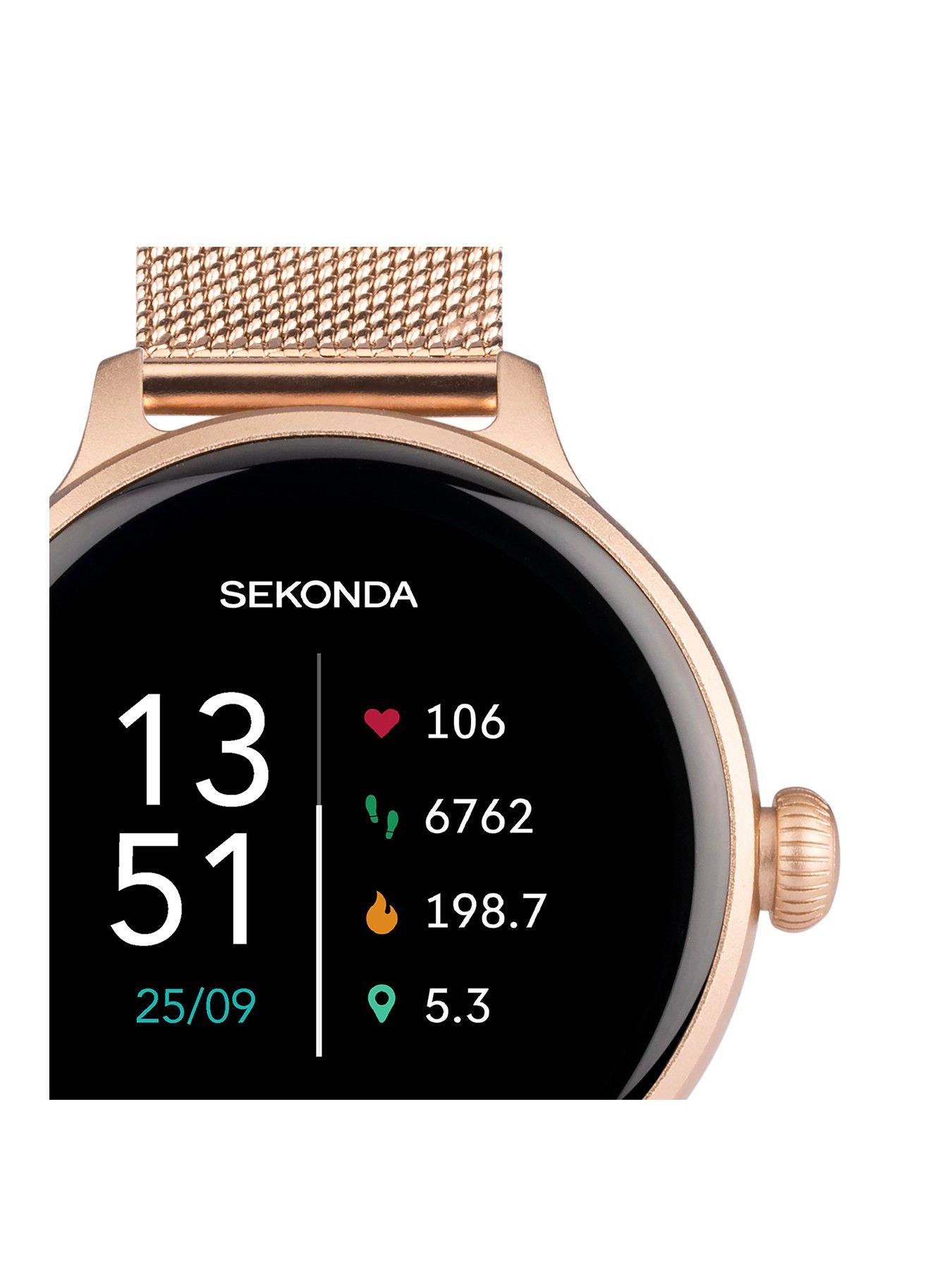 Image 2 of 7 of Sekonda Womens Connect Rose Gold Stainless Steel Mesh Bracelet Smartwatch