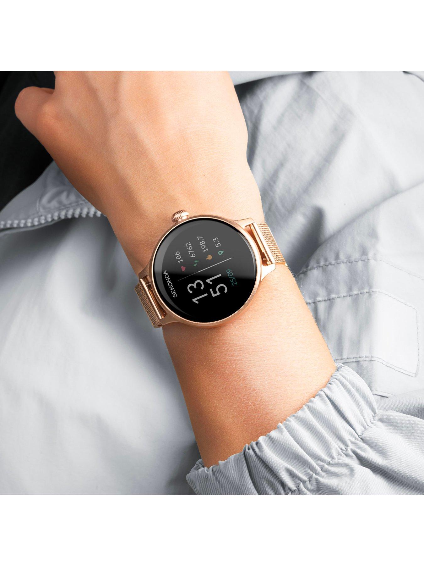 Image 3 of 7 of Sekonda Womens Connect Rose Gold Stainless Steel Mesh Bracelet Smartwatch