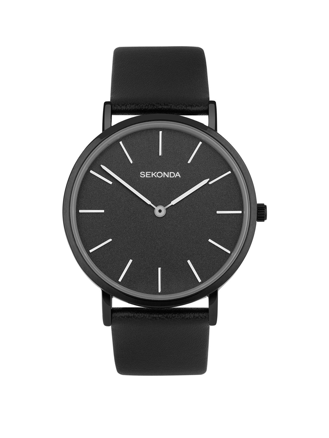 undefined Ladies Minimal Freya Black Leather Watch