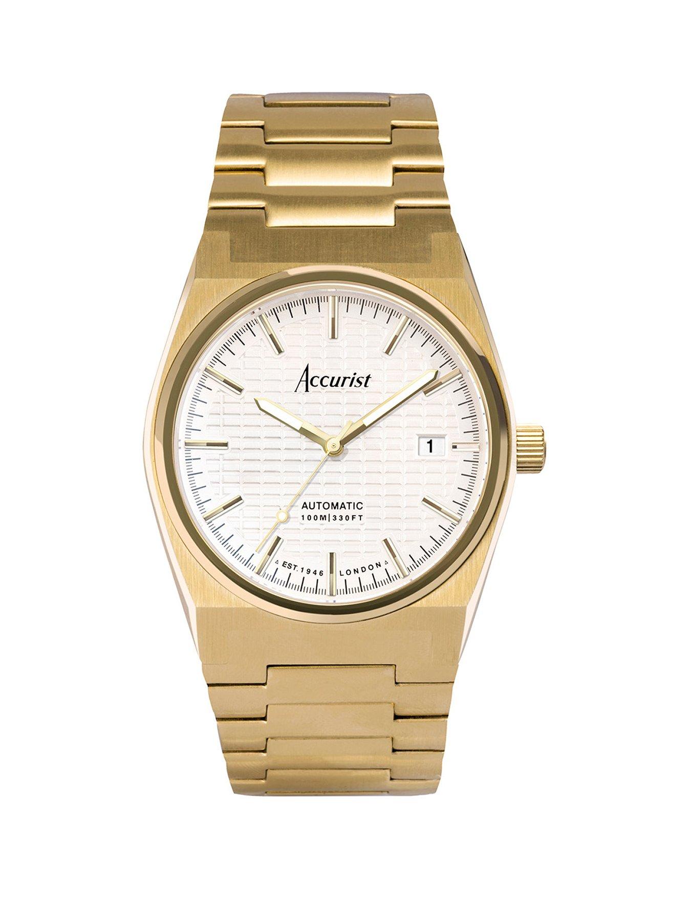 Product photograph of Accurist Men S Origin Automatic Gold Stainless Steel Bracelet 41mm Watch from very.co.uk