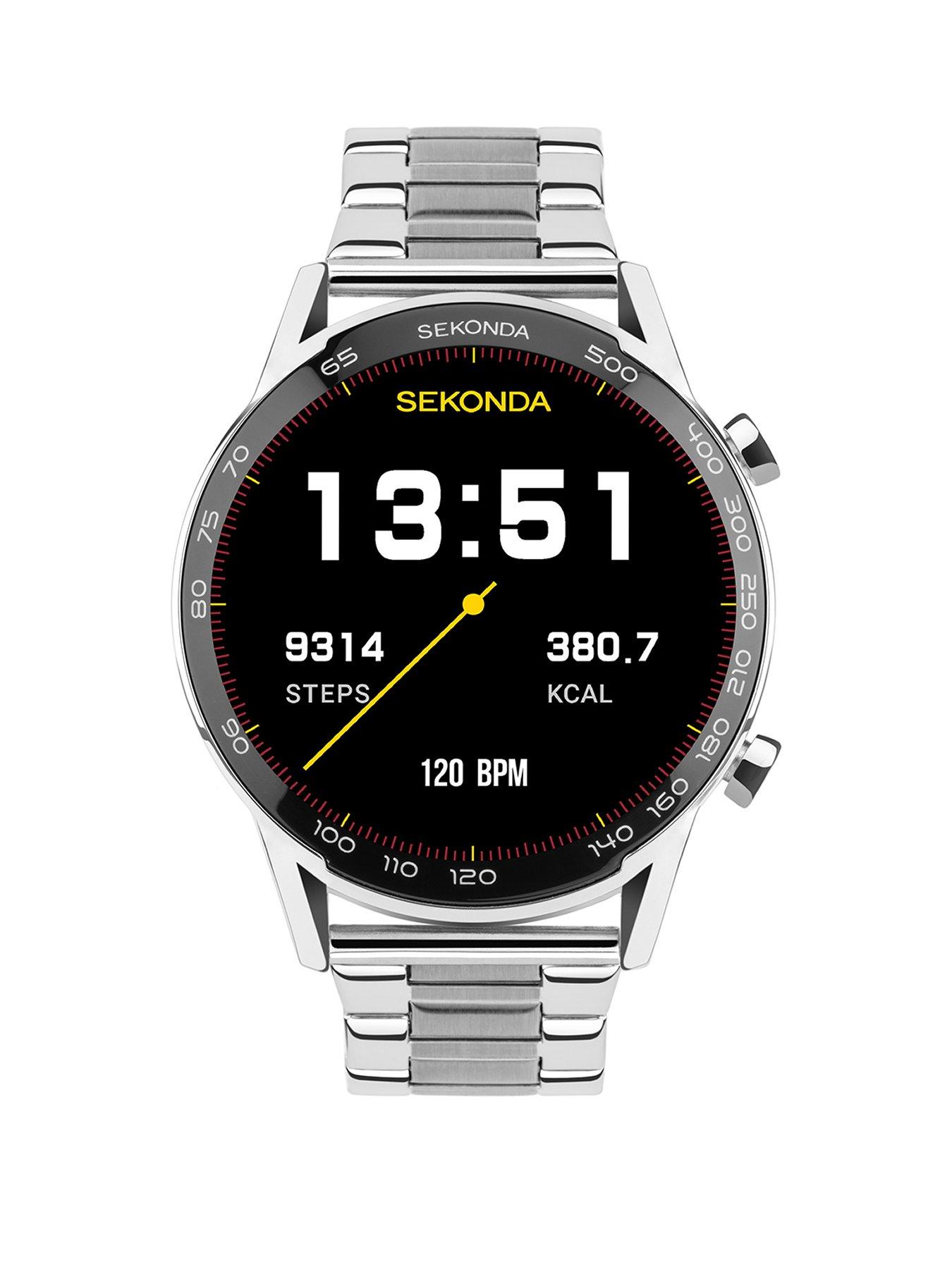 undefined Mens Active Plus Silver Stainless Steel Bracelet Smartwatch