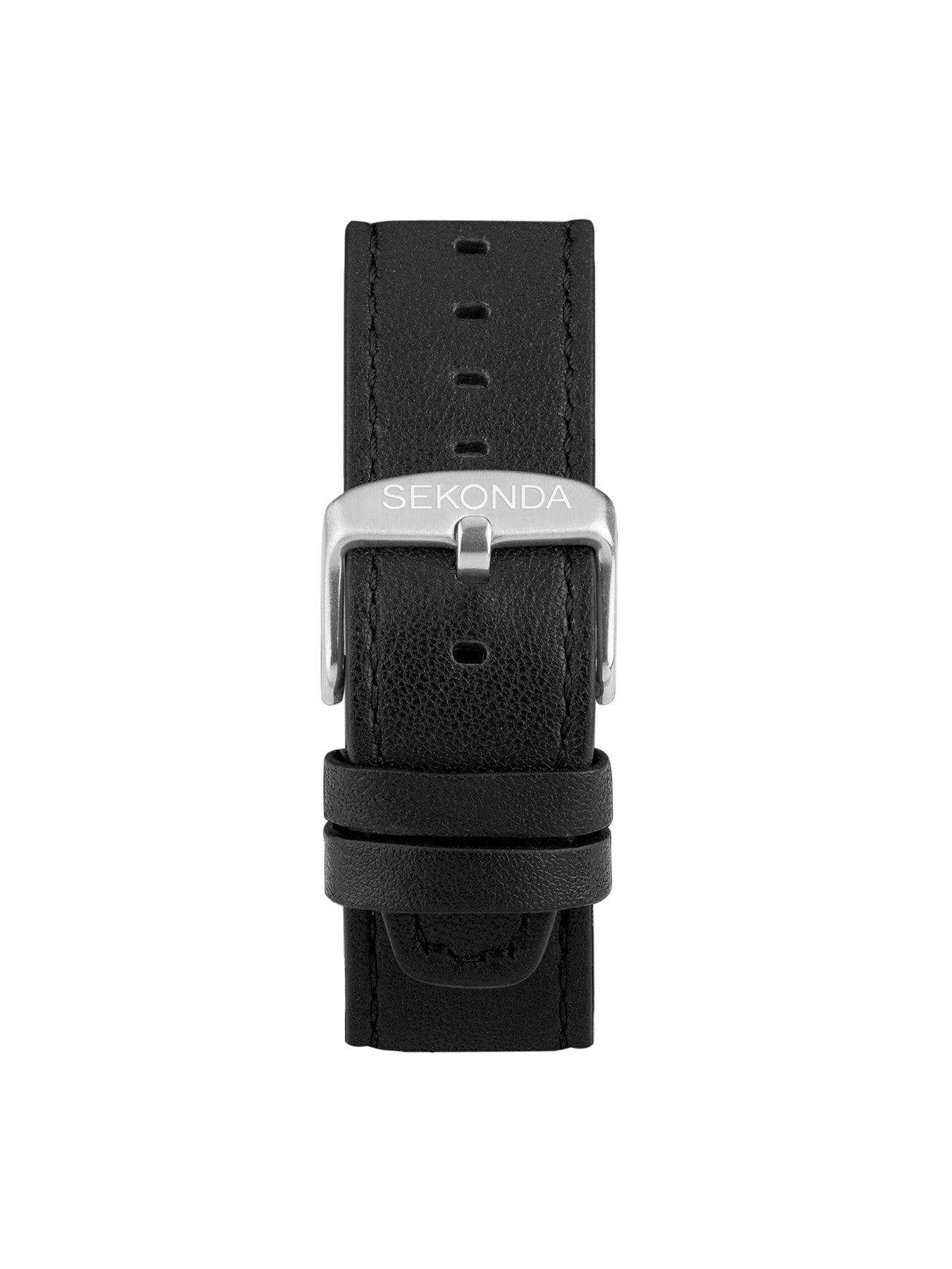 Image 6 of 7 of Sekonda Mens Active Plus Black Leather Strap Smartwatch