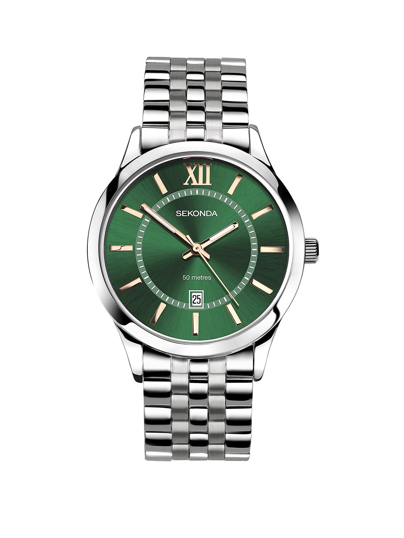 Product photograph of Sekonda Men S Classic Williams Silver Stainless Steel Bracelet Watch from very.co.uk