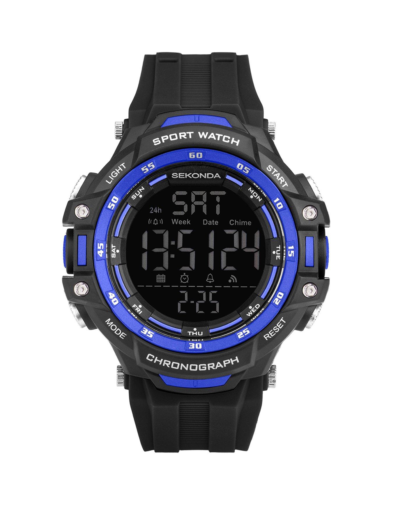Sekonda Mens Sport Crossfell Black Plastic Strap with Black Dial Digital Watch