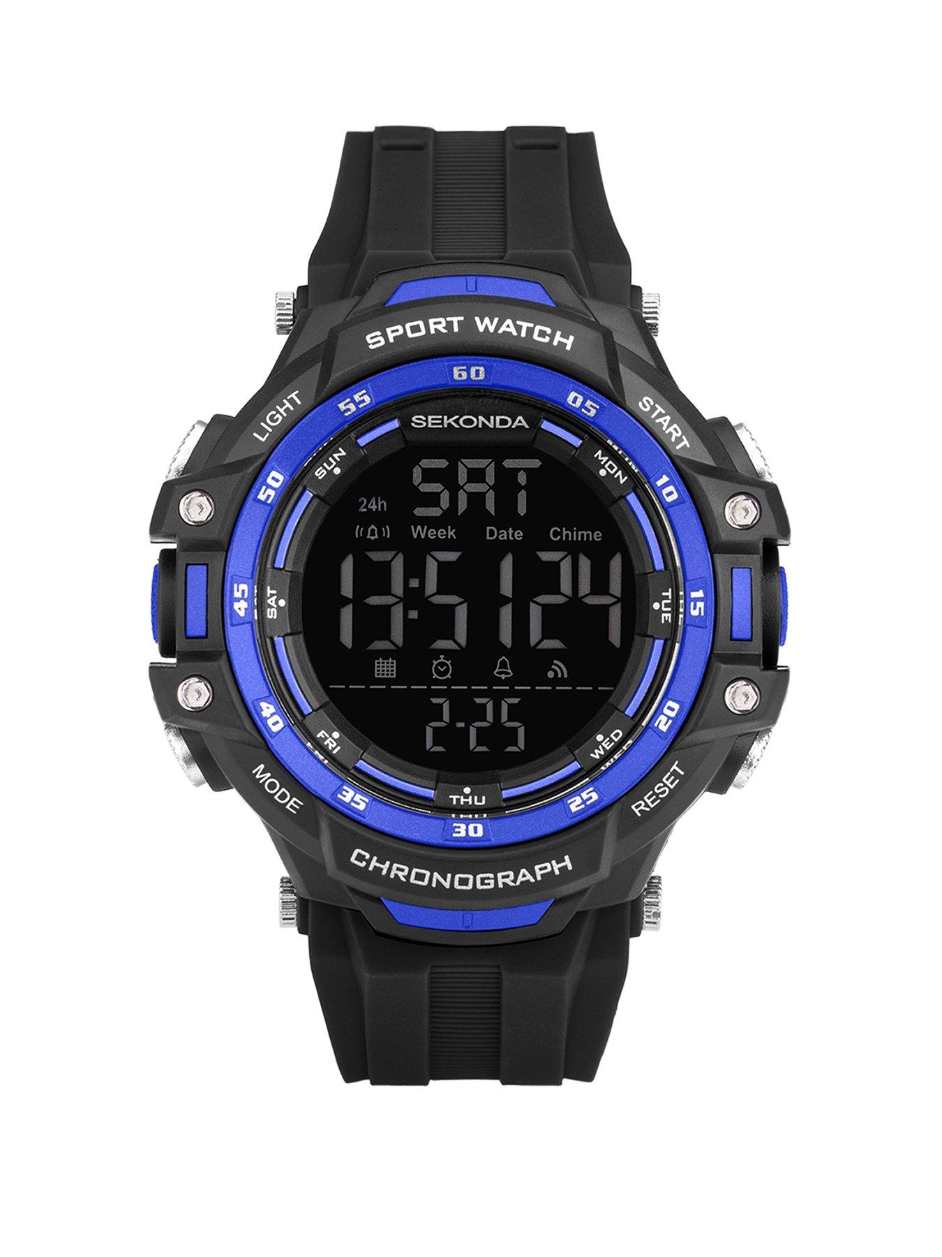 Image 1 of 6 of Sekonda Mens Sport Crossfell Black Plastic Strap with Black Dial Digital Watch
