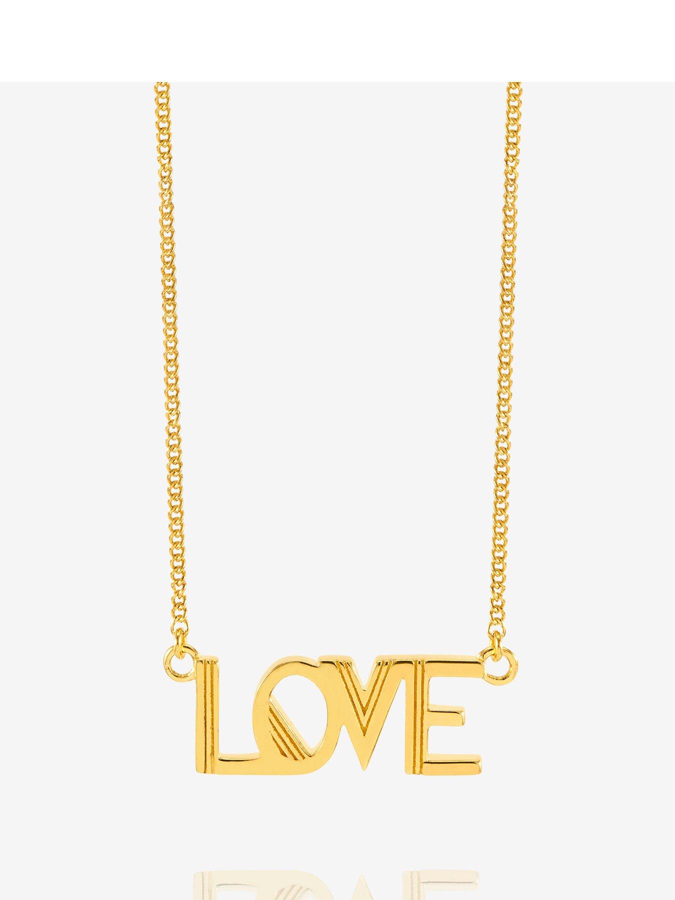 Product photograph of Rachel Jackson Art Deco Love Necklace from very.co.uk