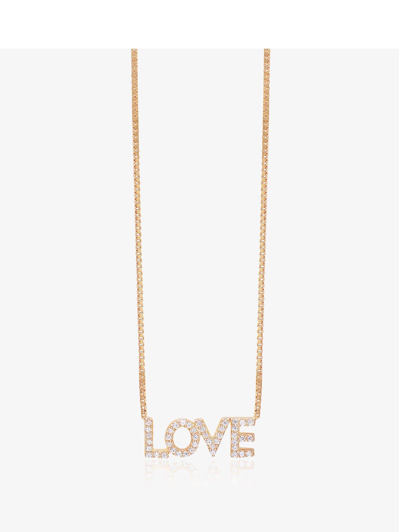 undefined Solid Gold and Diamond Love Necklace