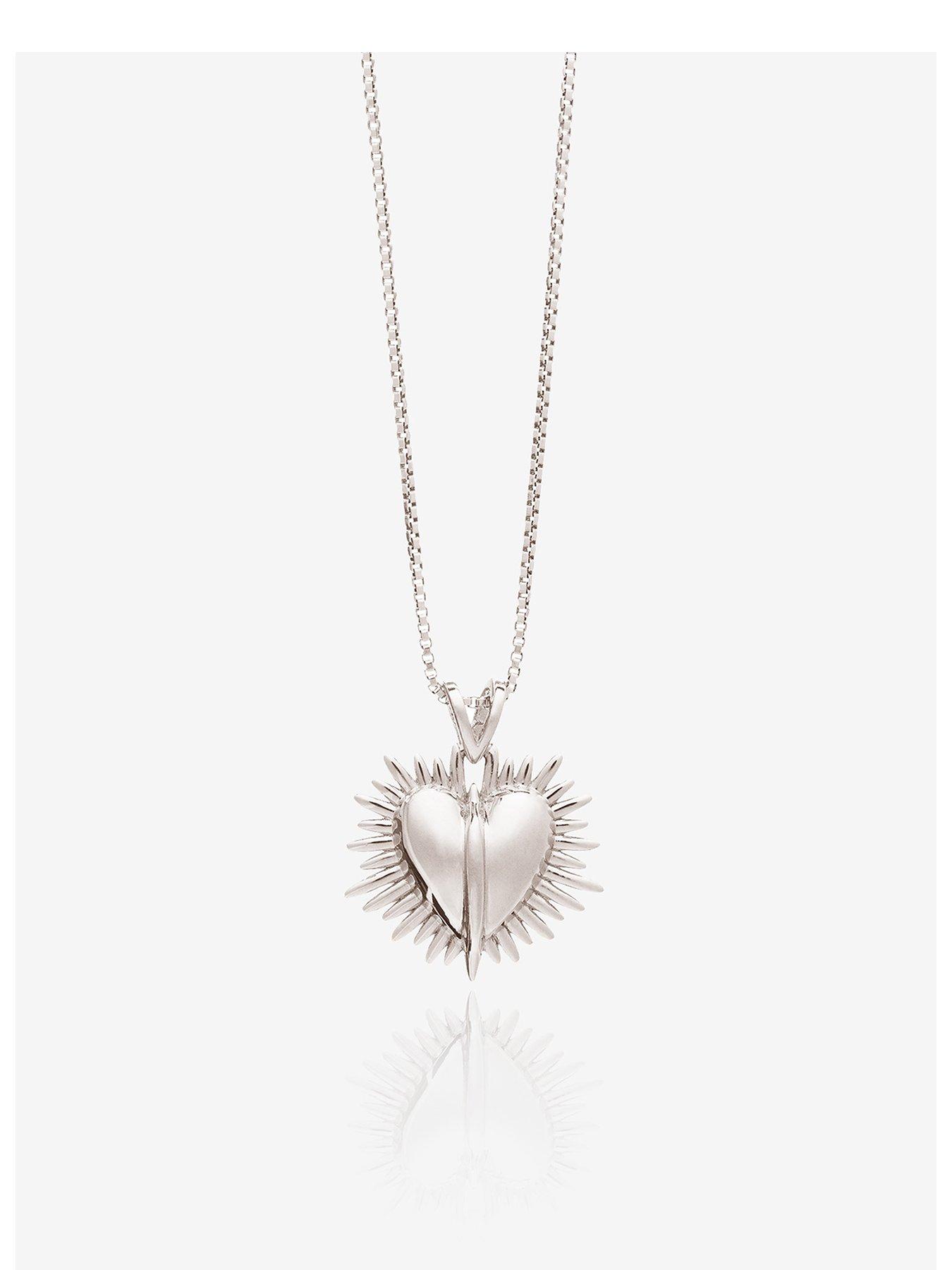 Product photograph of Rachel Jackson Electric Deco Heart Necklace Ss from very.co.uk