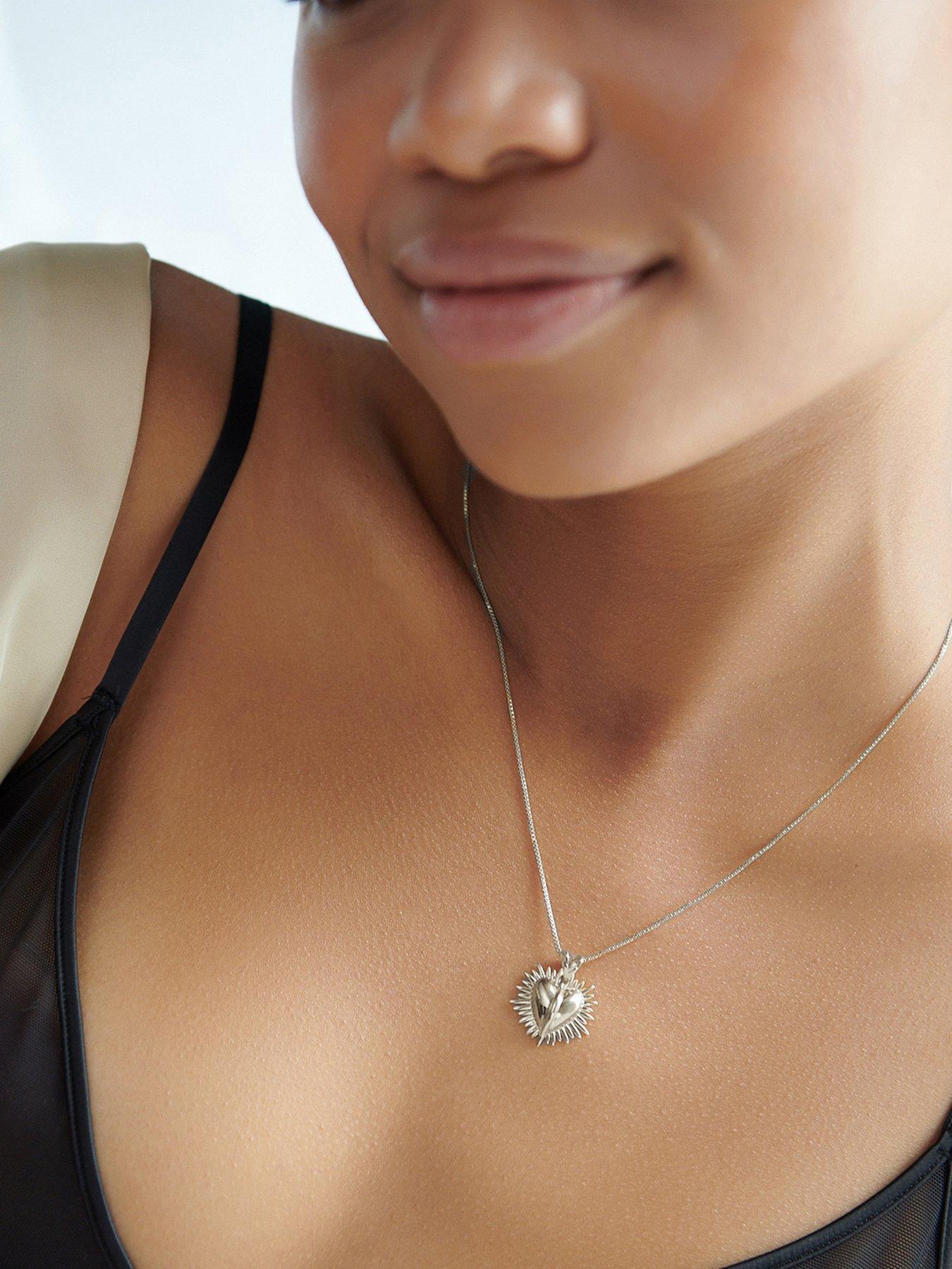 Image 2 of 3 of Rachel Jackson Electric Deco Heart Necklace SS