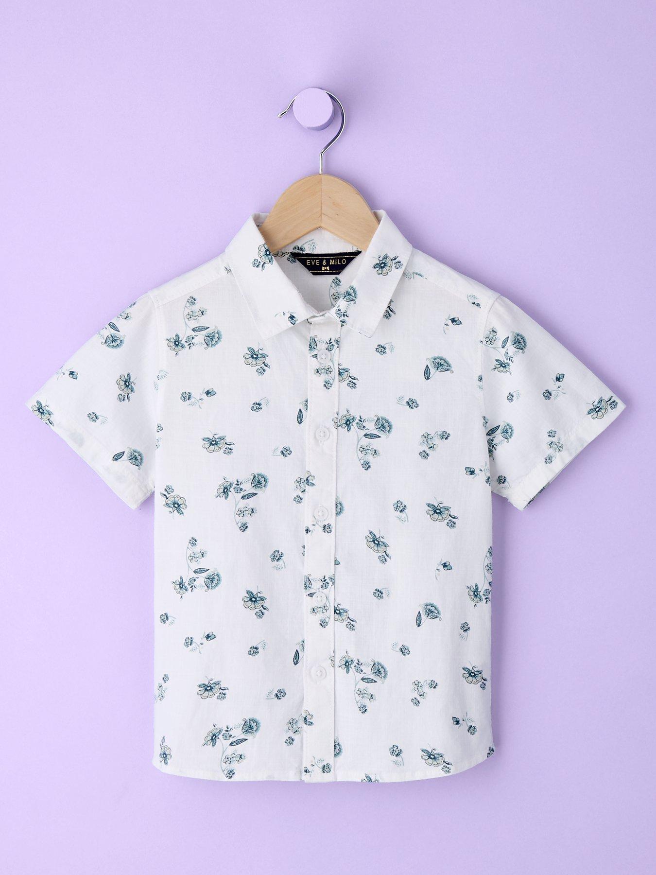 Eve and Milo Boys Short Sleeve Floral Print Shirt | Very.co.uk