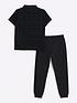  image of river-island-girls-flocked-polo-and-joggers-set-black