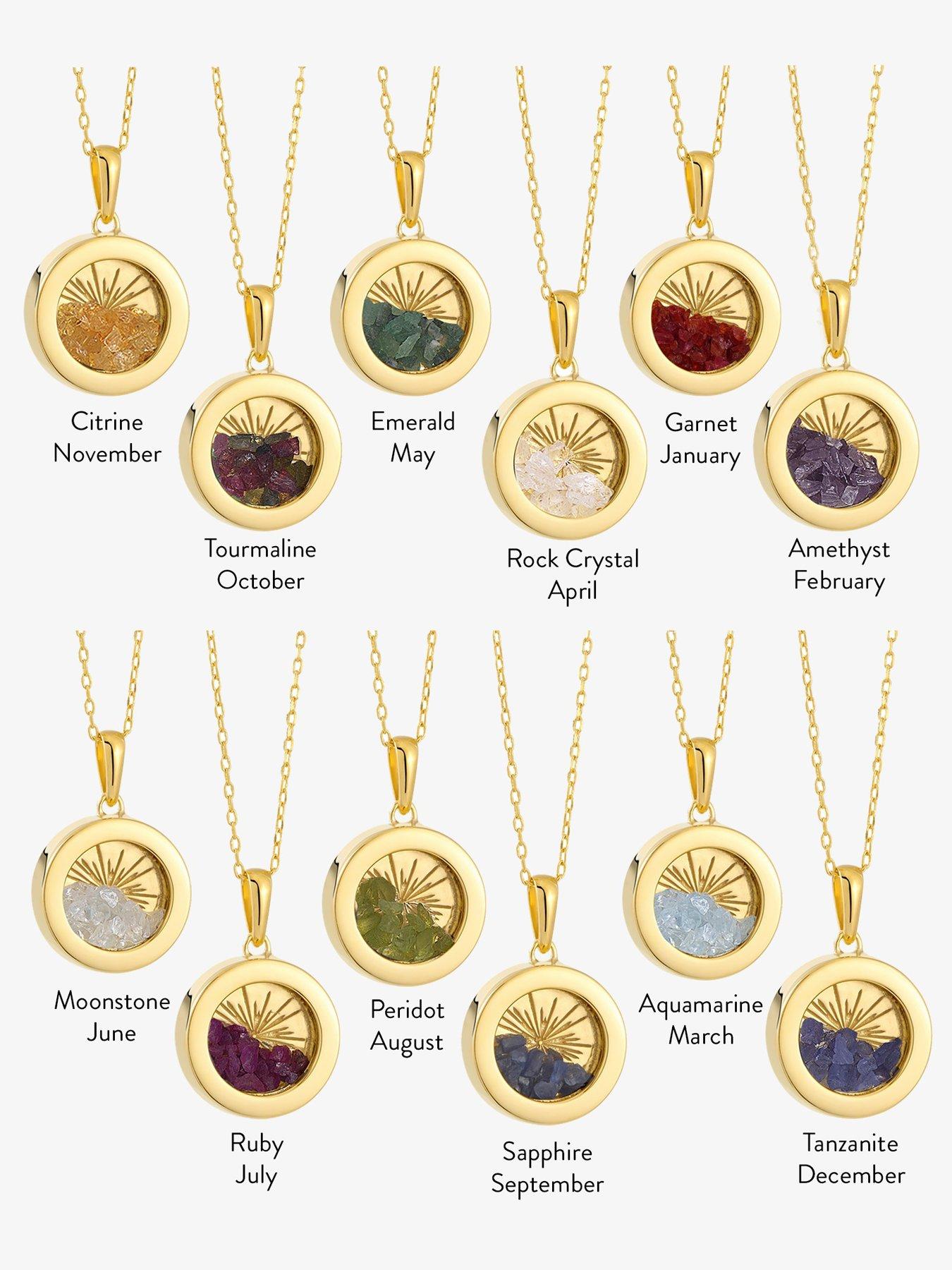 Image 3 of 7 of Rachel Jackson Birthstone Amulet and Initial Necklace Layered Set Silver