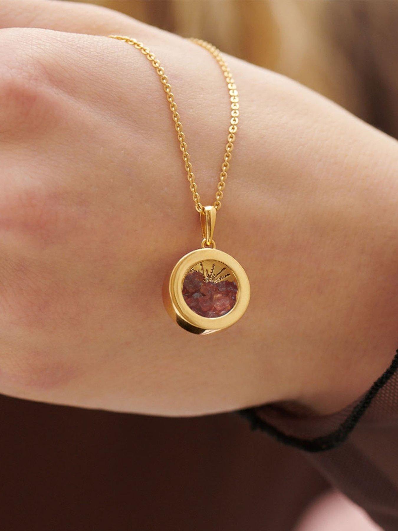 Image 5 of 7 of Rachel Jackson Birthstone Amulet and Initial Necklace Layered Set Silver