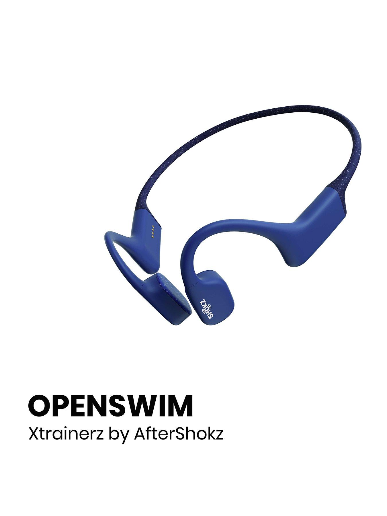 Shokz OpenSwim Bone Conduction Open-Ear MP3 Swimming Headphones (Formerly  Xtrainerz), Black (Not Bluetooth compatible)