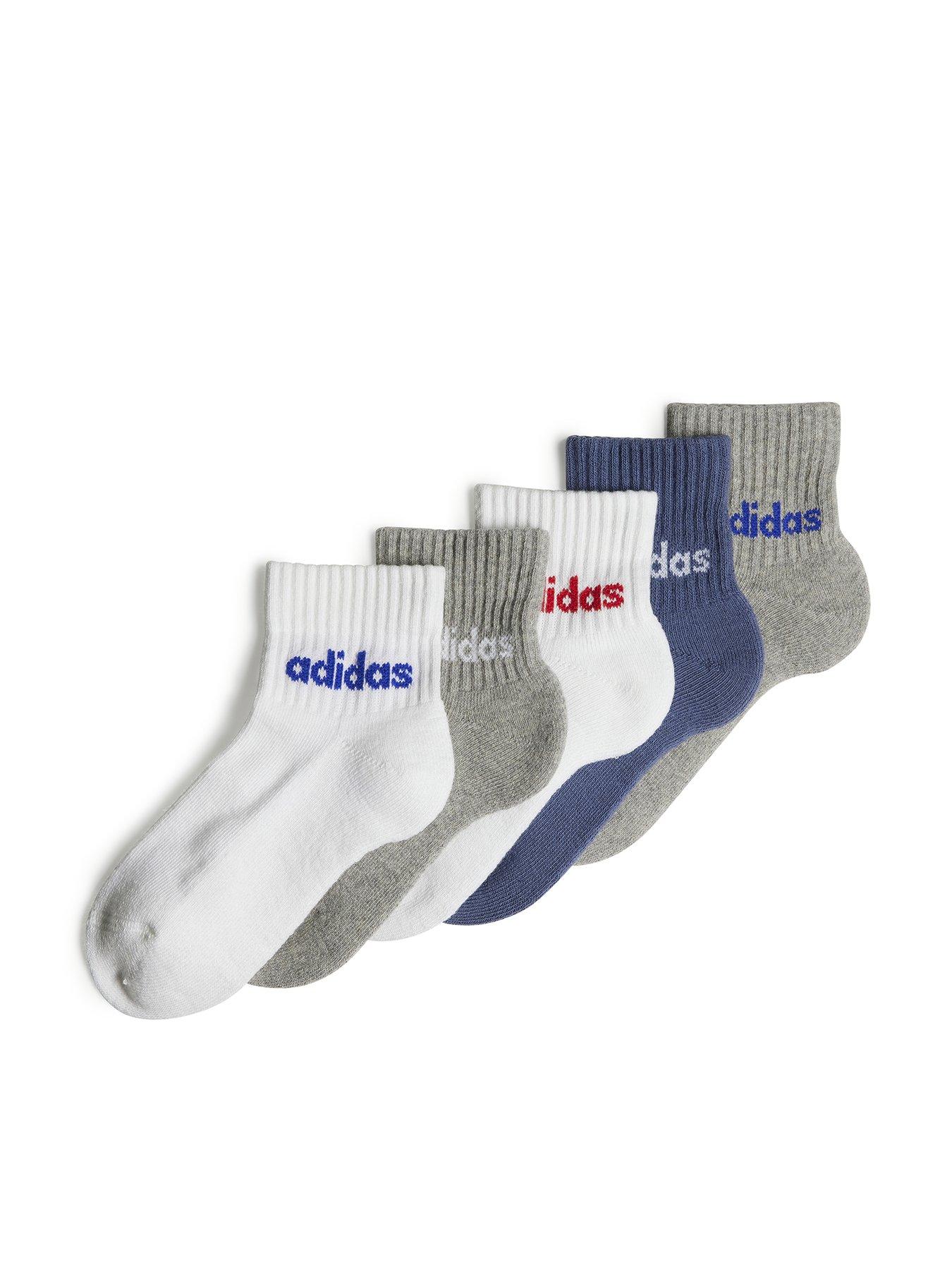 adidas Sportswear Kids 5 Pack Linear Ankle Socks - Multi | Very.co.uk