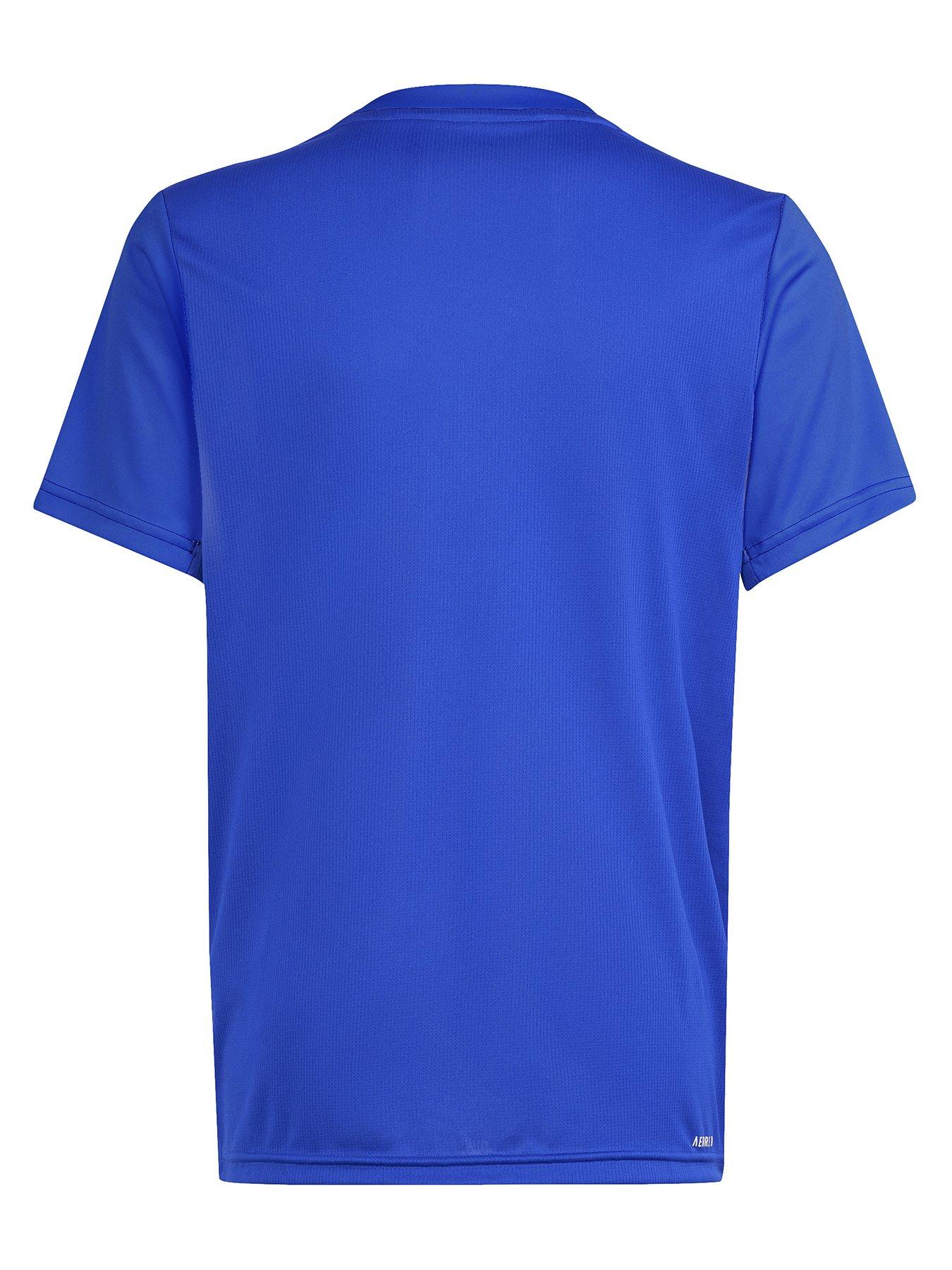 Adidas Junior Boys Train Essentials Logo Tee - Blue 