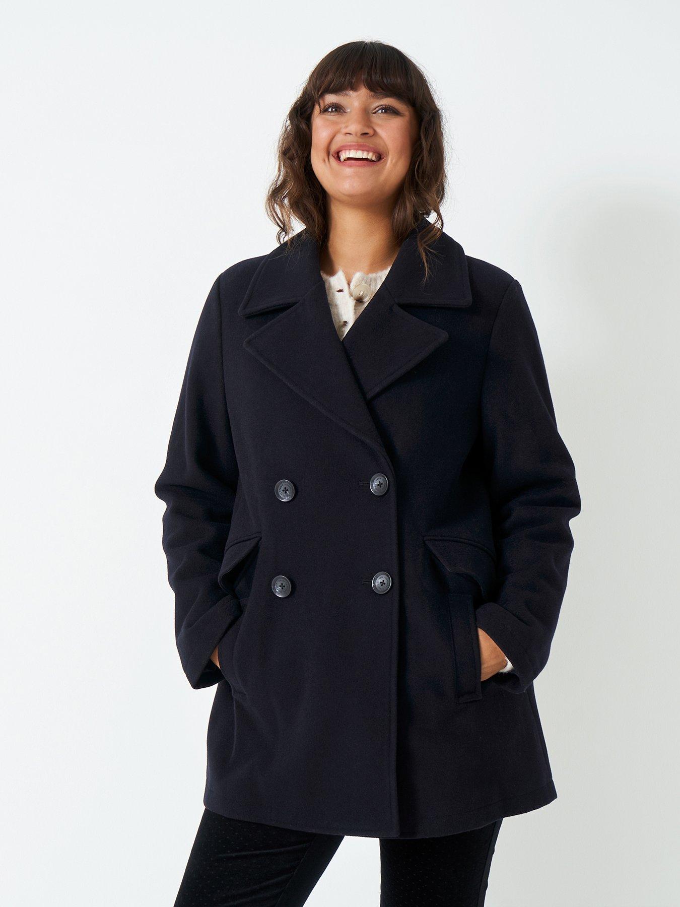 Ladies navy wool hotsell coat uk