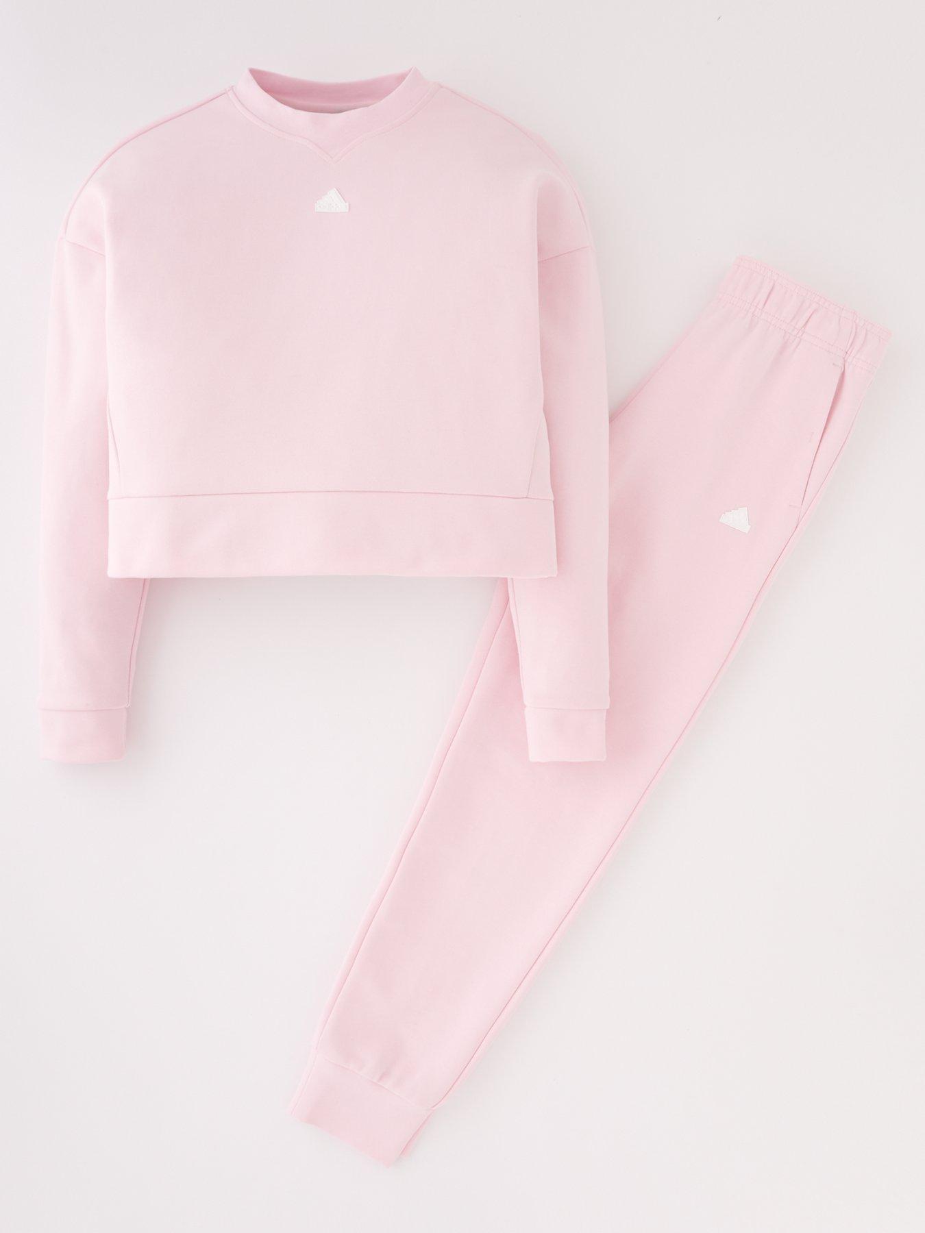 Girls pink hot sale adidas tracksuit