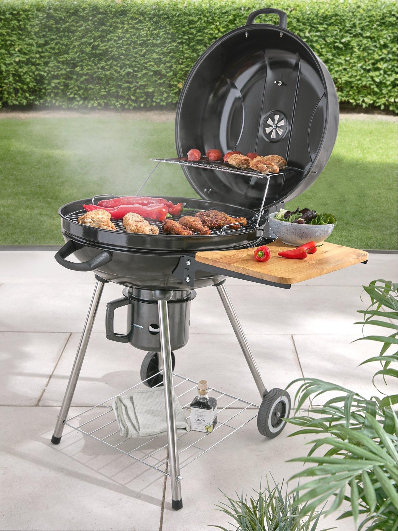 Very Home 22 Inch Kettle Grill Charcoal Bbq With Side Table And Free Cover