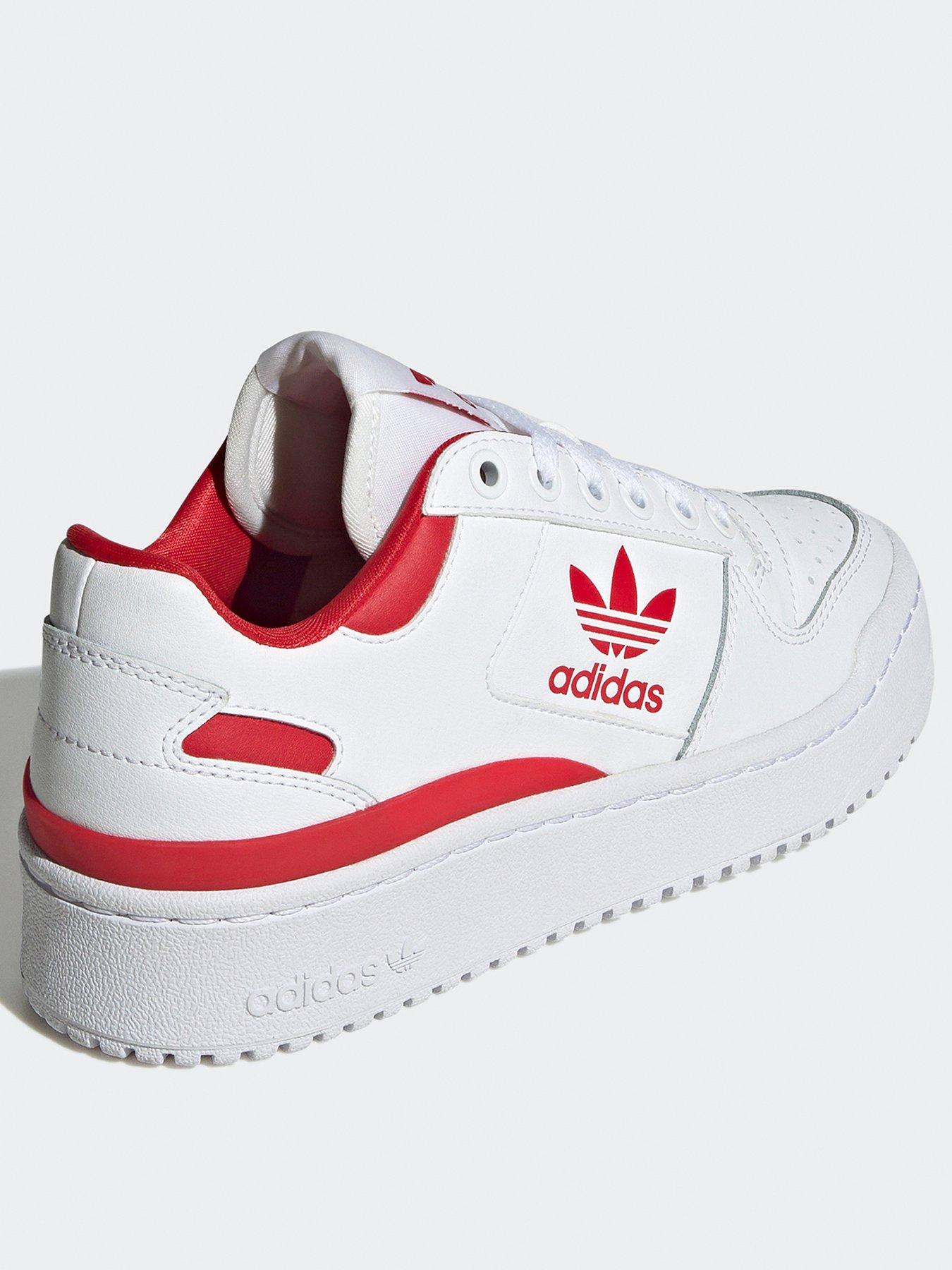 adidas Originals Junior Girls Forum Bold Trainers White Red Very