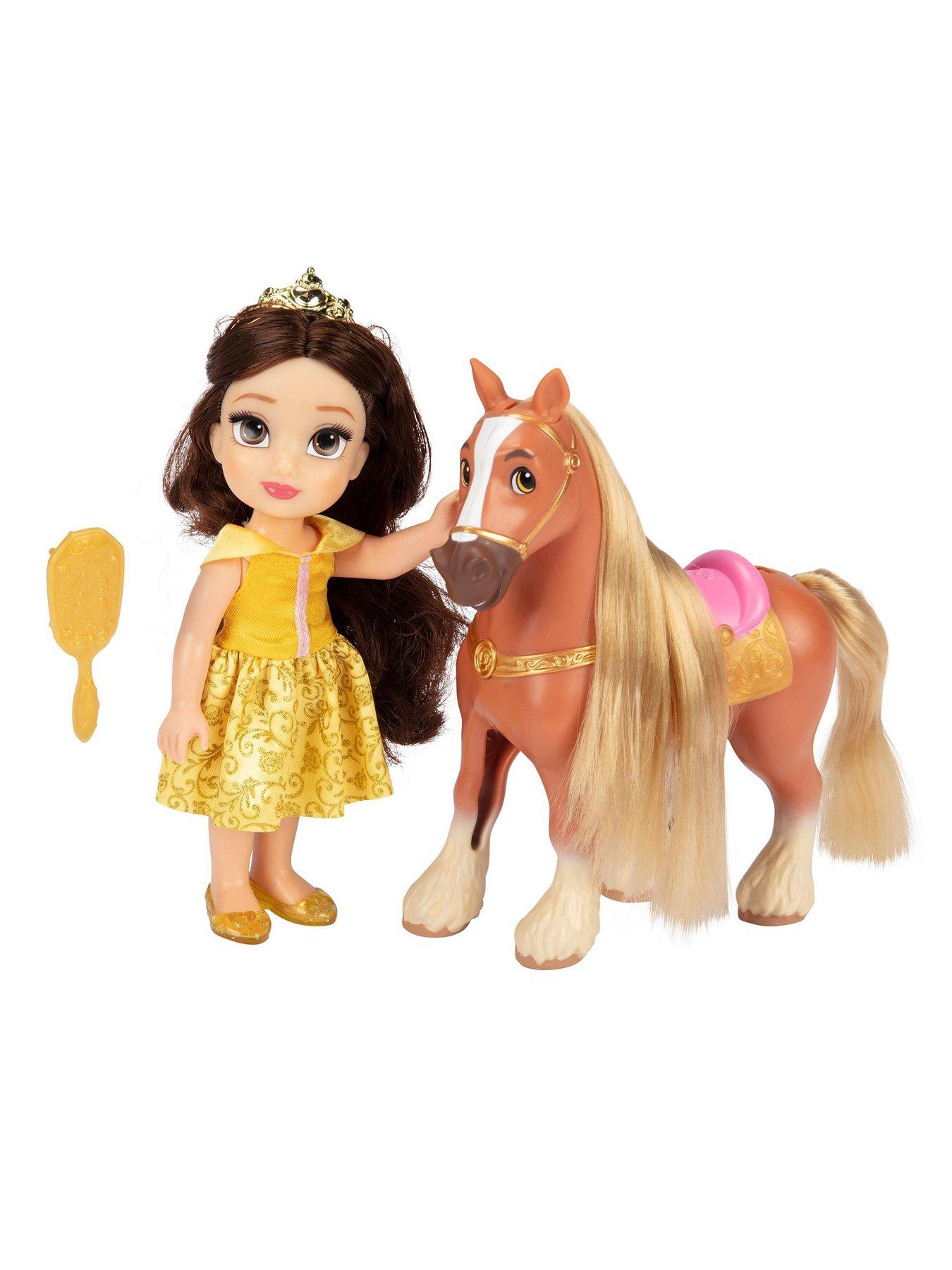 Disney's beauty & the beast belle and philippe horse outlet set