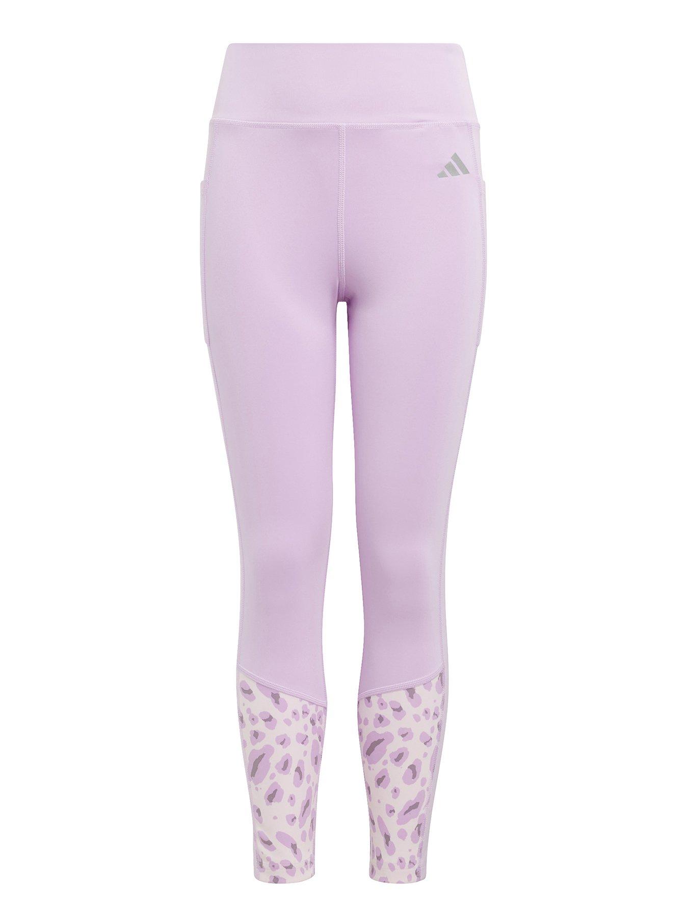 Image 1 of 4 of adidas Junior Girls Training All Over Print Optime Tights - Pink