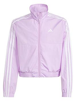 Adidas Junior Girls  Train Essentials 3 Stripe Jacket - Purple