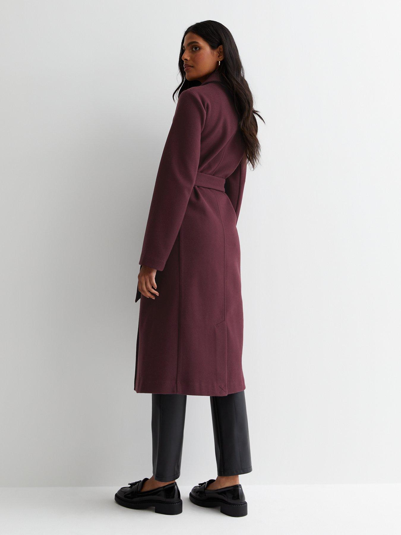 Burgundy 2024 belted coat