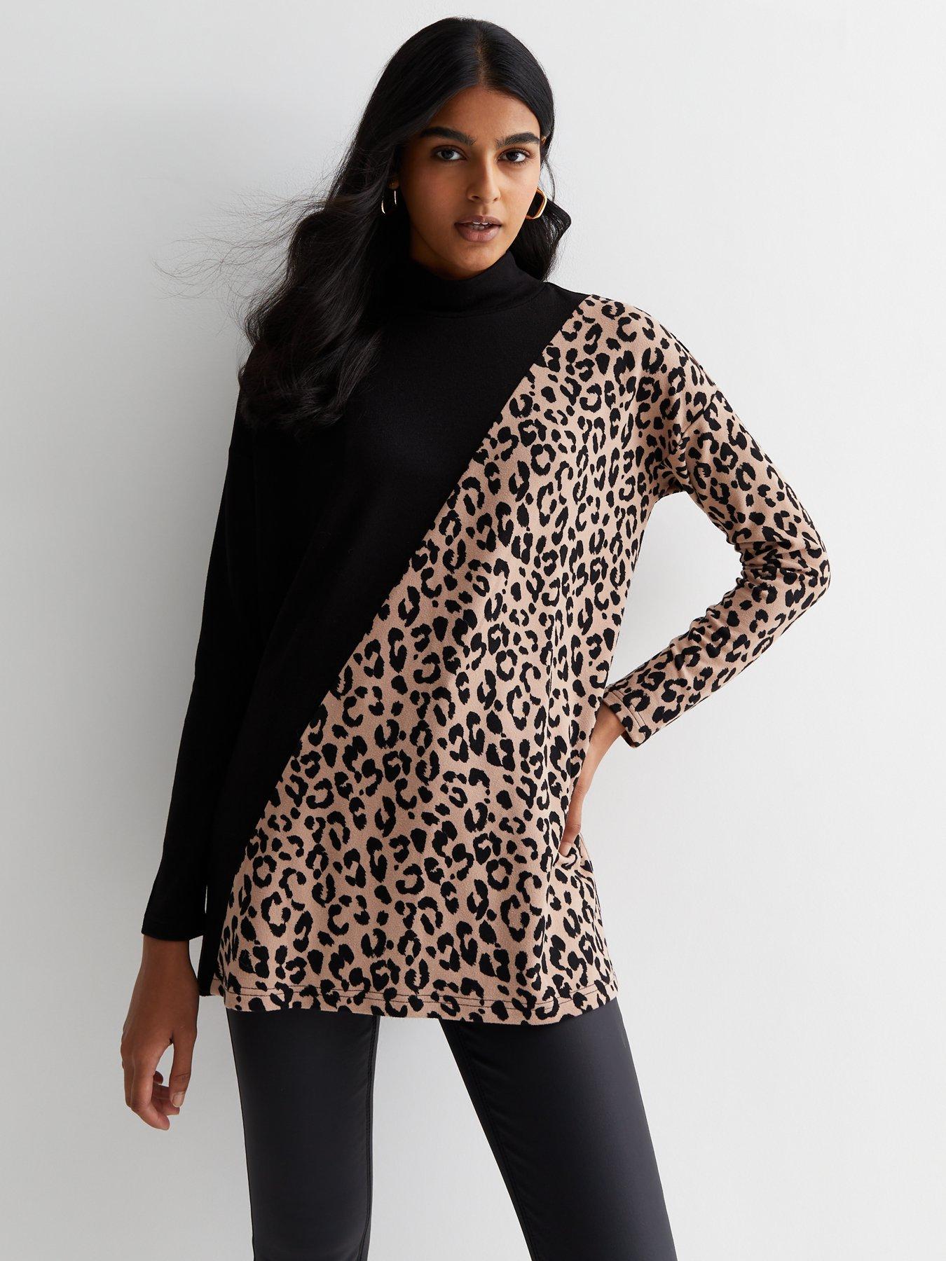 Fine knit sale leopard print jumper