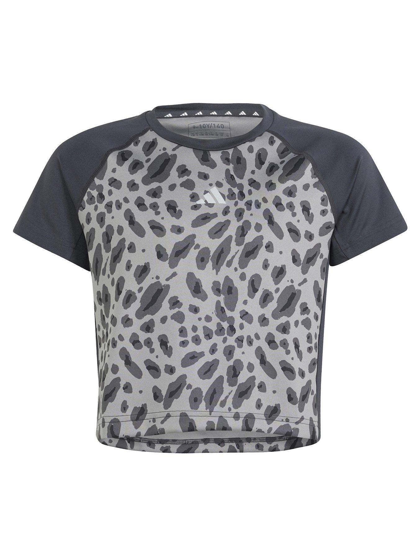 undefined Junior Girls Training All Over Print Tee - Grey