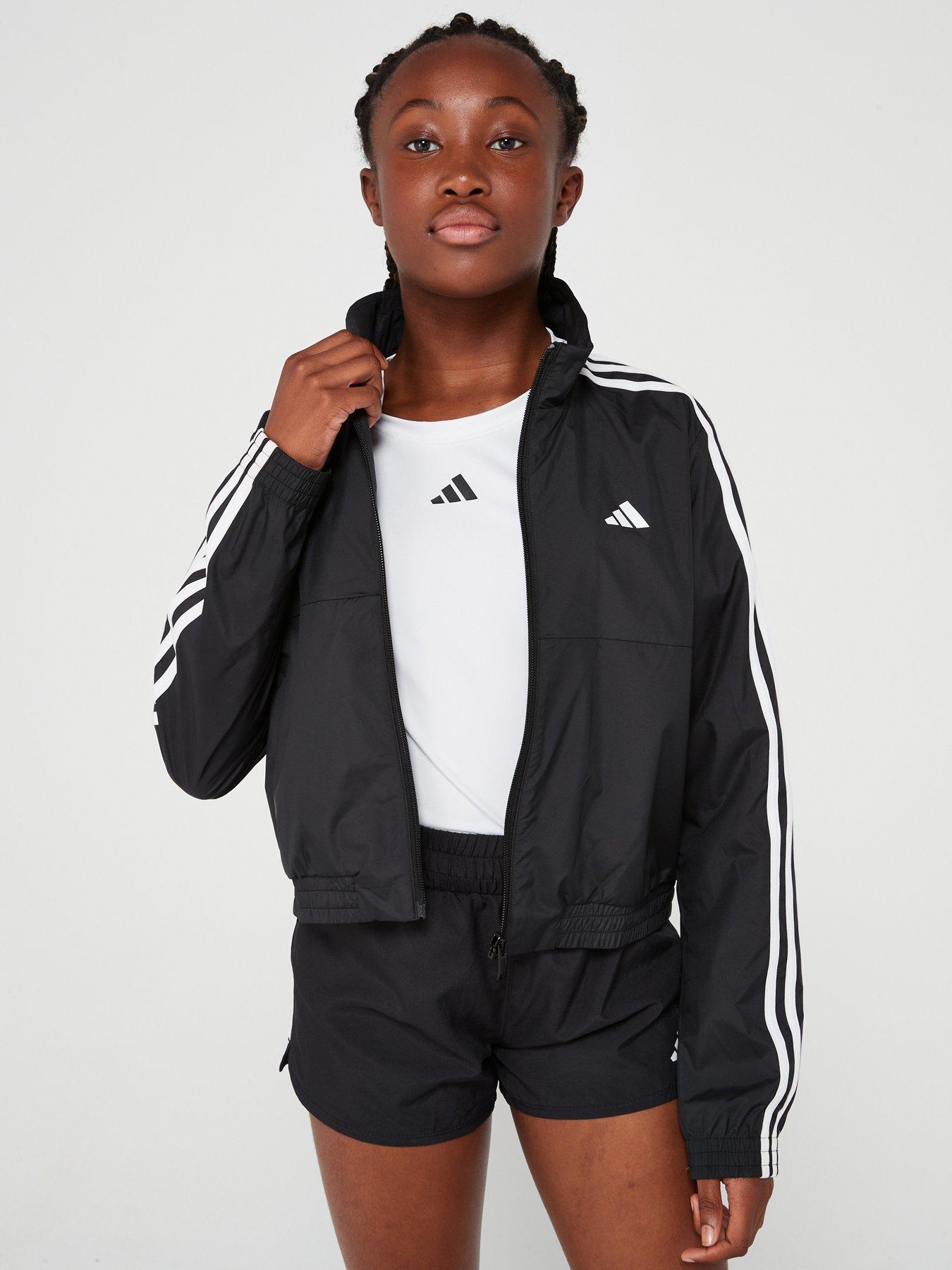 undefined Junior Girls Train Essentials 3 Stripe J - Black