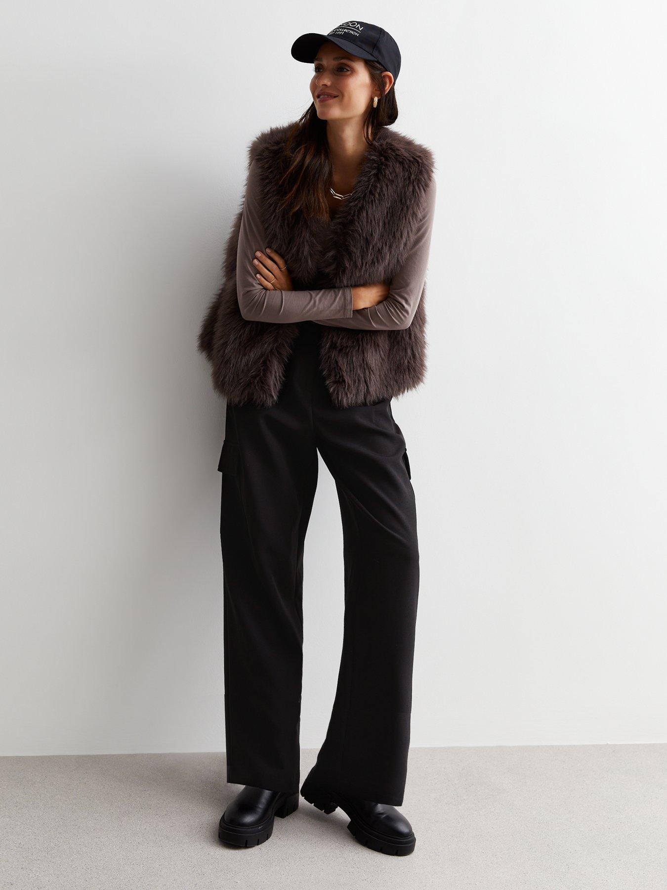 New Look Grey Faux Fur Gilet Very