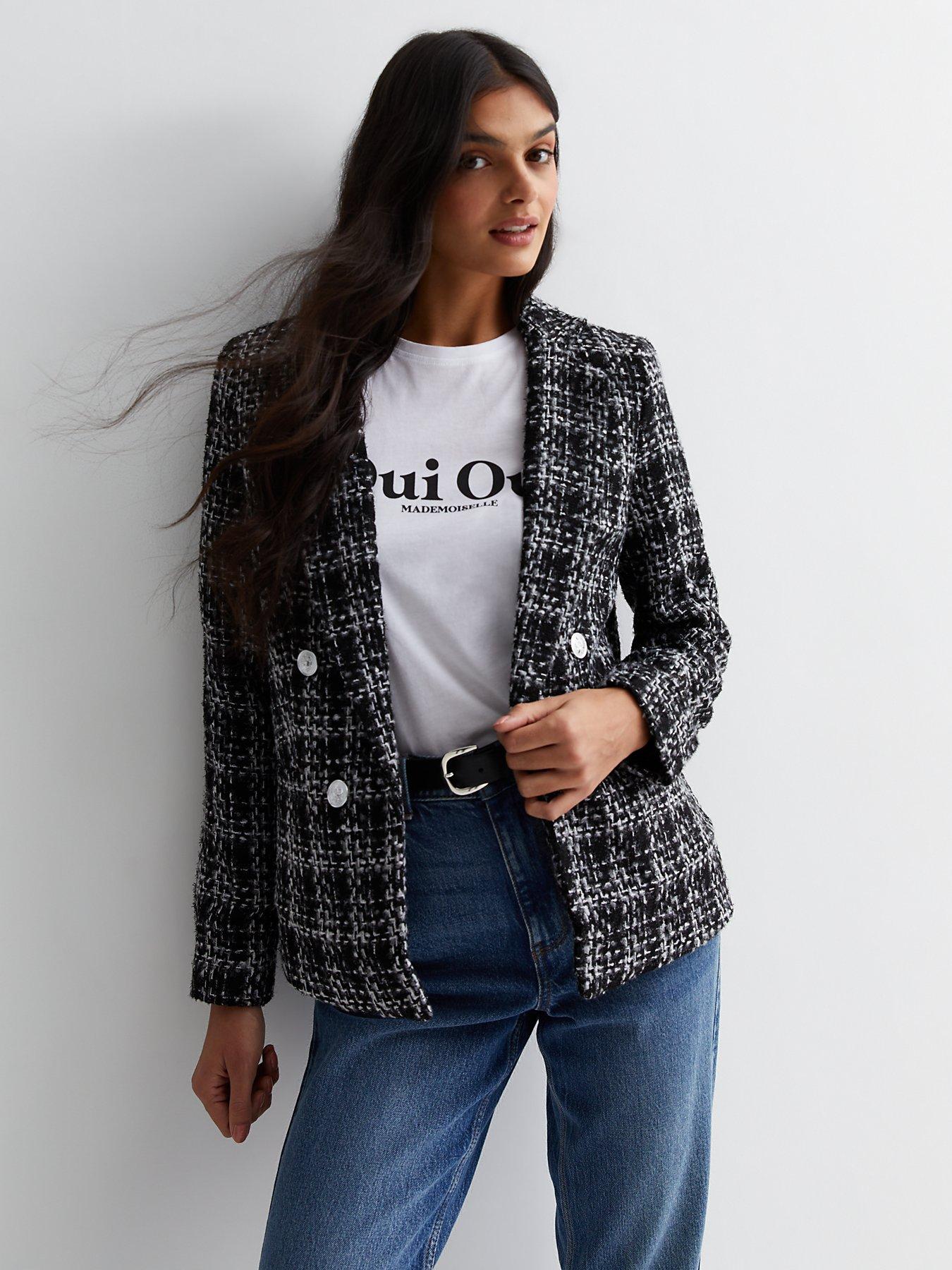 Check long blazer hotsell